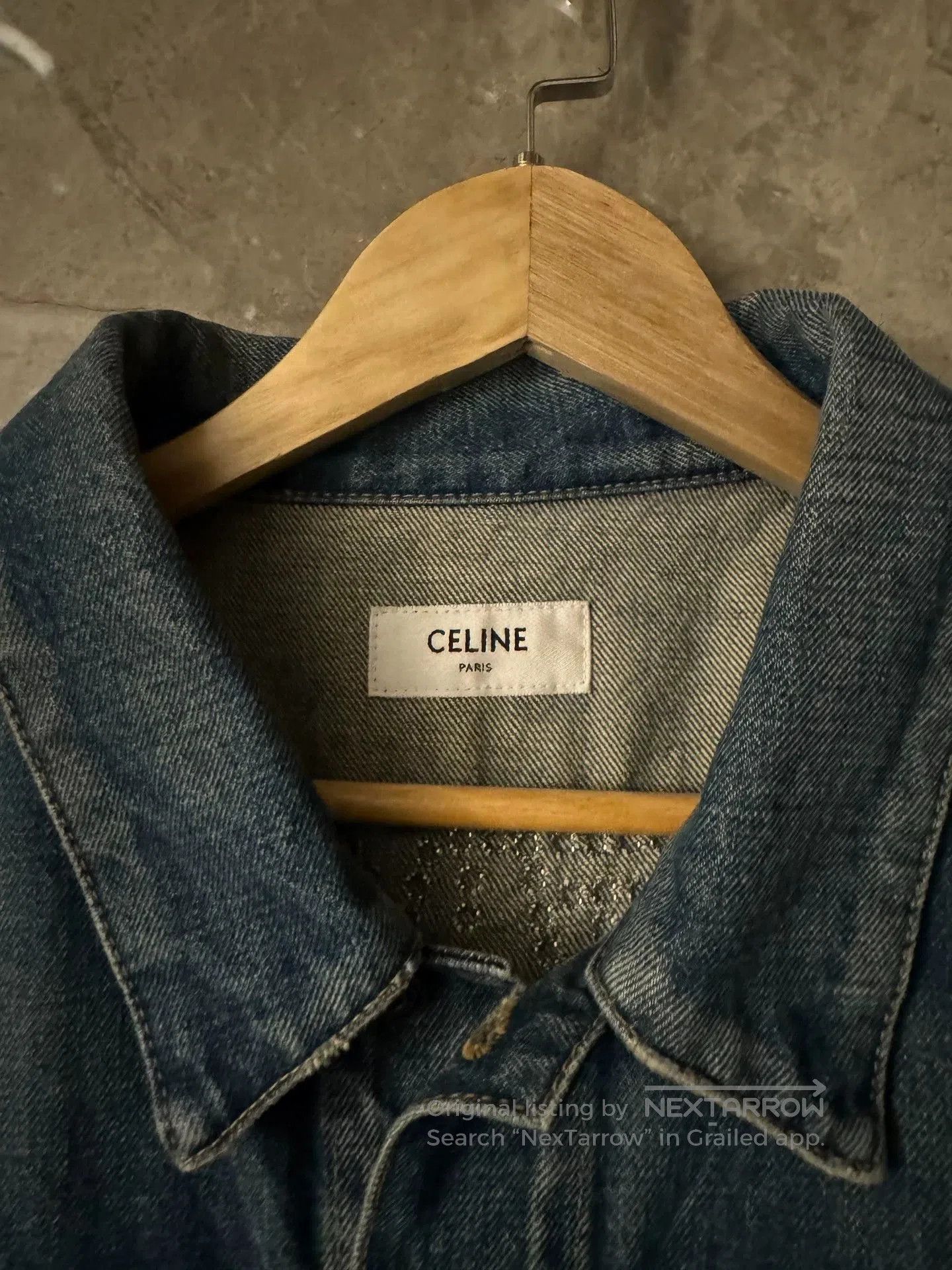 Celine Blue Denim Vest with Studded Text. Size US M / EU 48-50 / 2 - 3 Thumbnail