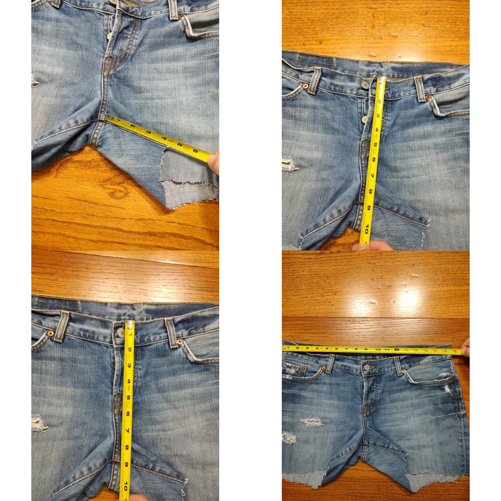Lucky Brand VTG Lucky Brand Denim Shorts Cut Off 14/32 Womens 5-Pocket Button USA Blue 100% Cotton 90s Cowgirl Style Womens) Size 36" / US 14 / IT 50 - 8 Thumbnail