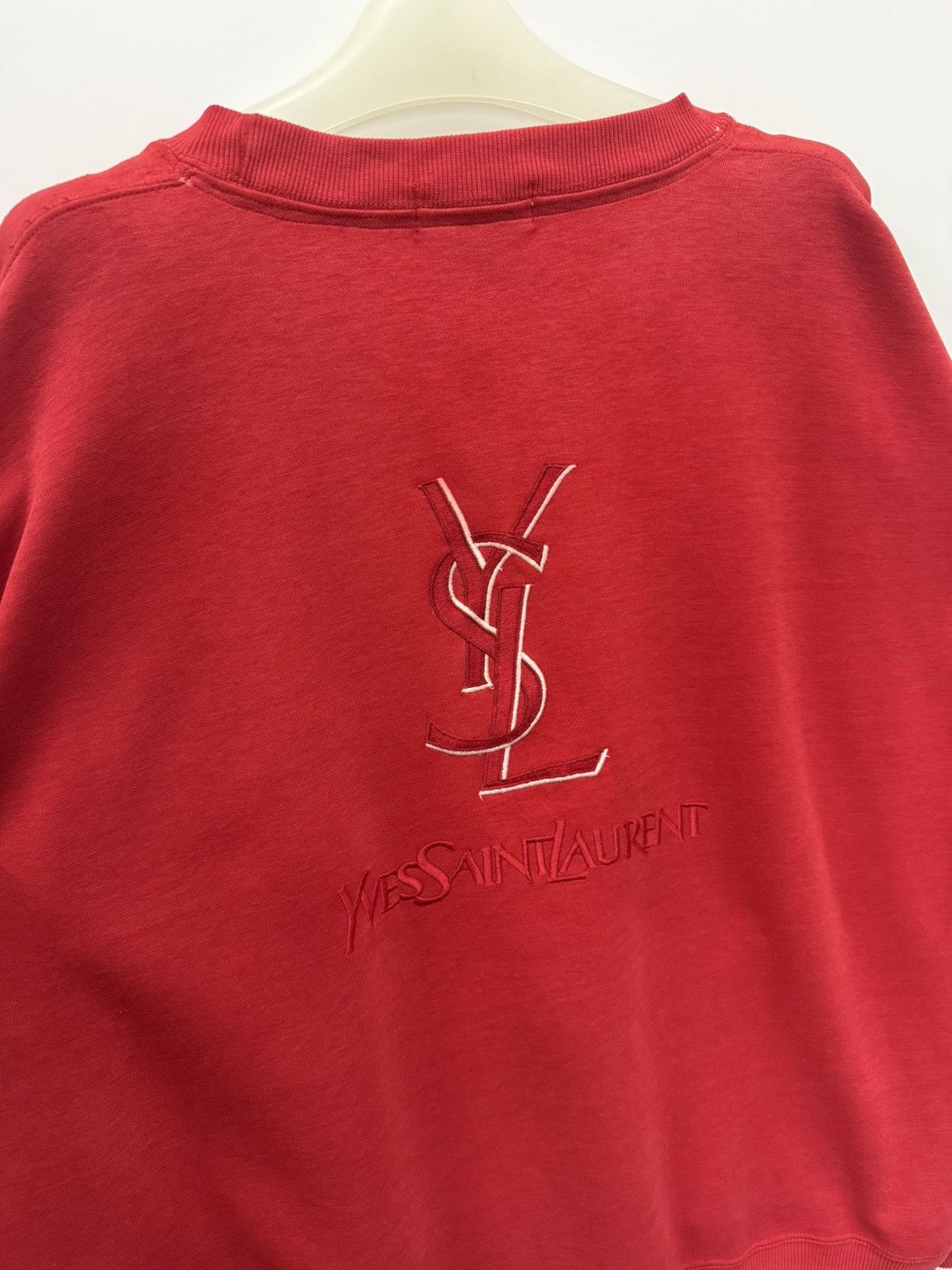 Yves Saint Laurent 90s Designer YvesSaintLaurent Embroided Spellout Logo Sweat Size US L / EU 52-54 / 3 - 1 Thumbnail