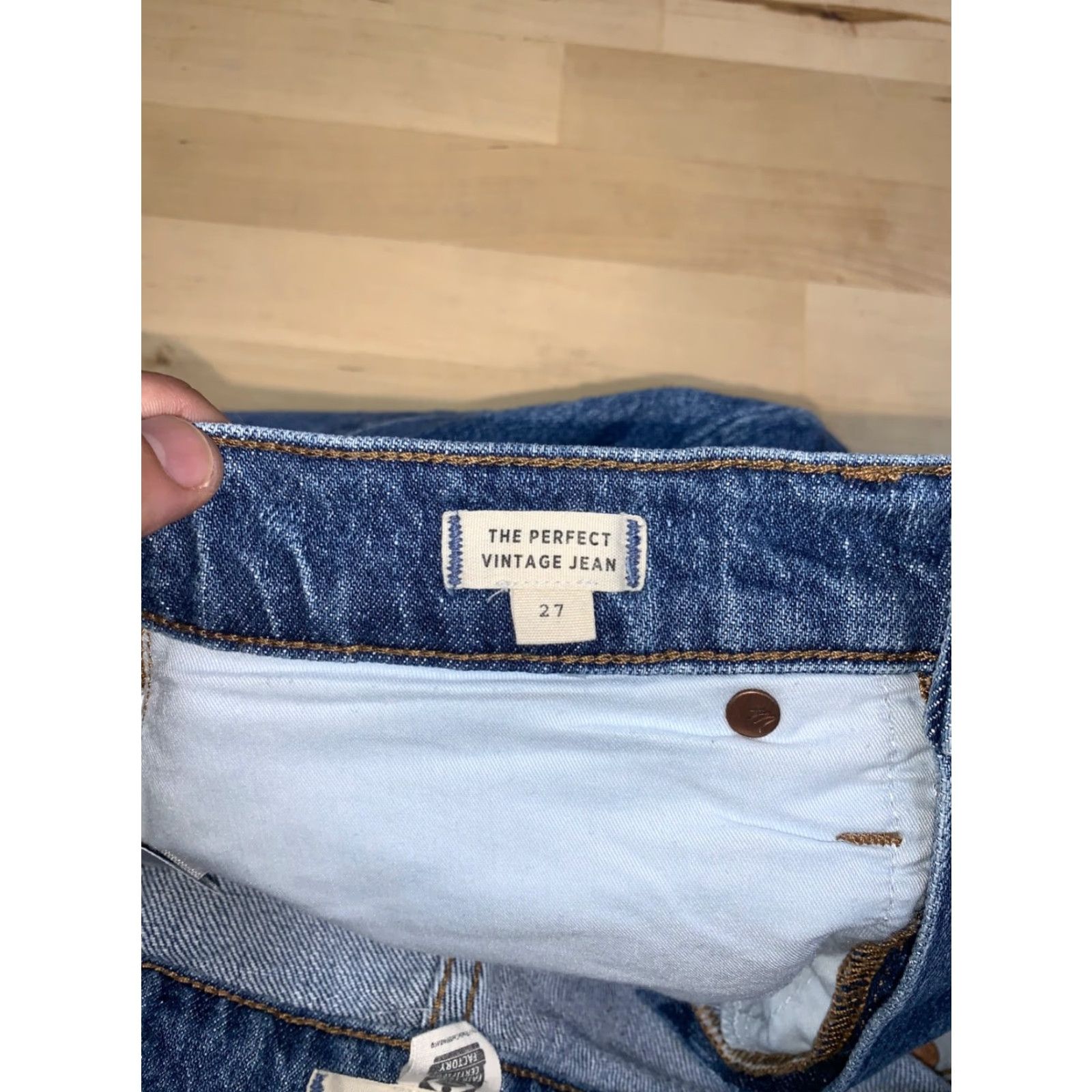 Madewell Madewell Jeans Womens 27 Blue Cropped High Rise 5-Pocket Denim Stretch Vintage No N/A Size 27" / US 4 / IT 40 - 3 Thumbnail