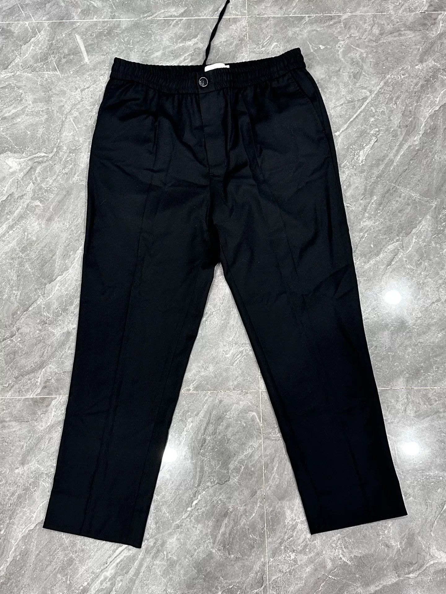 Black Wool Slim Fit Trousers