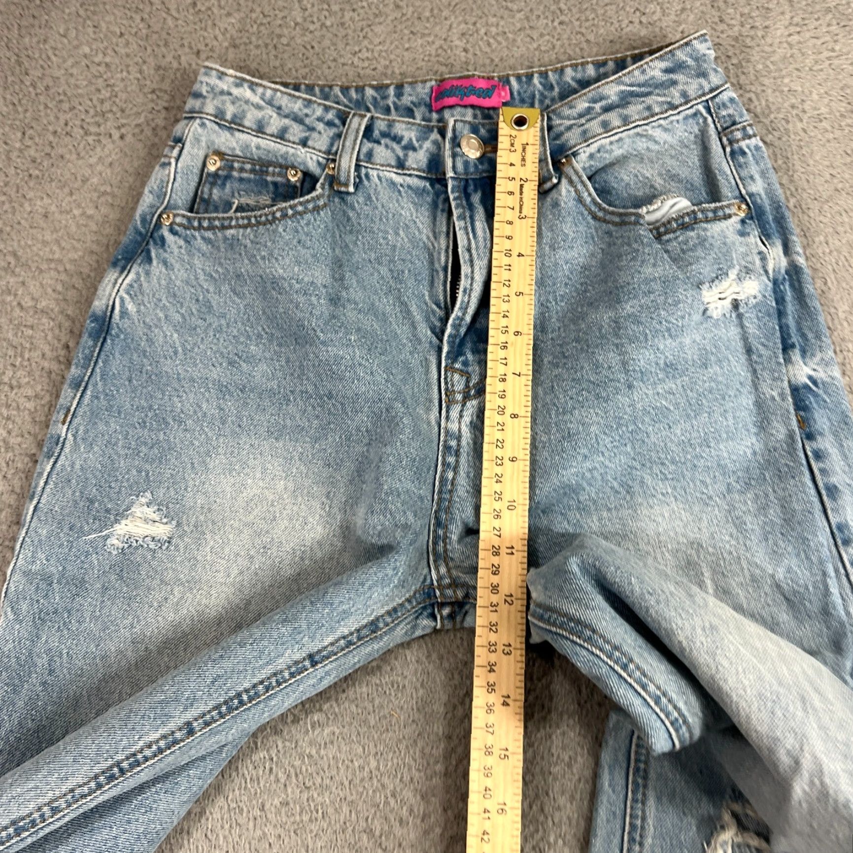 Vintage Edikted Jeans Womens M Medium Blue Mid Rise Wide-Leg Denim Size 32" / US 10 / IT 46 - 4 Thumbnail