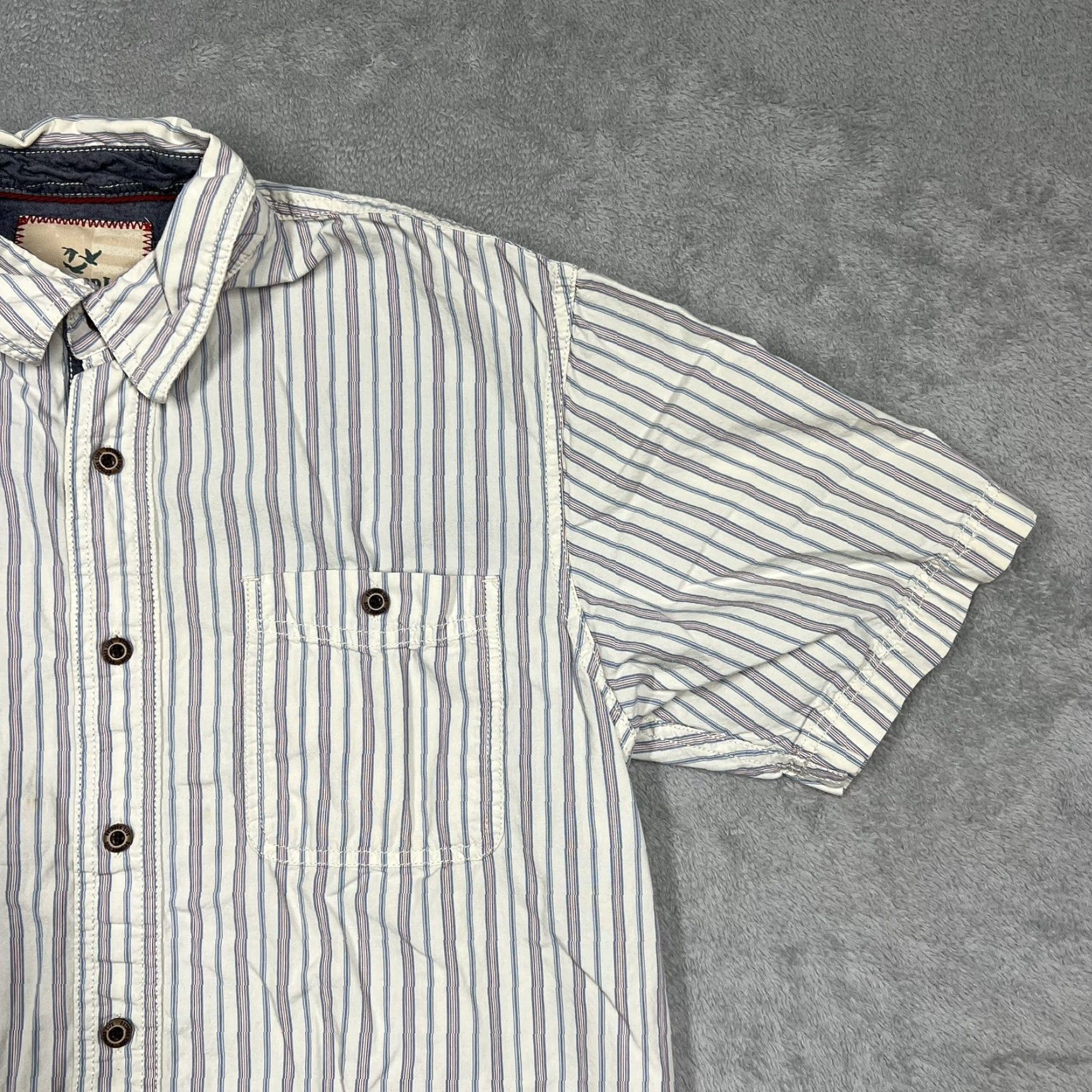 Alife Outdoor Life Shirt Button Down Shirt M Ivory Striped Men Size US M / EU 48-50 / 2 - 2 Thumbnail