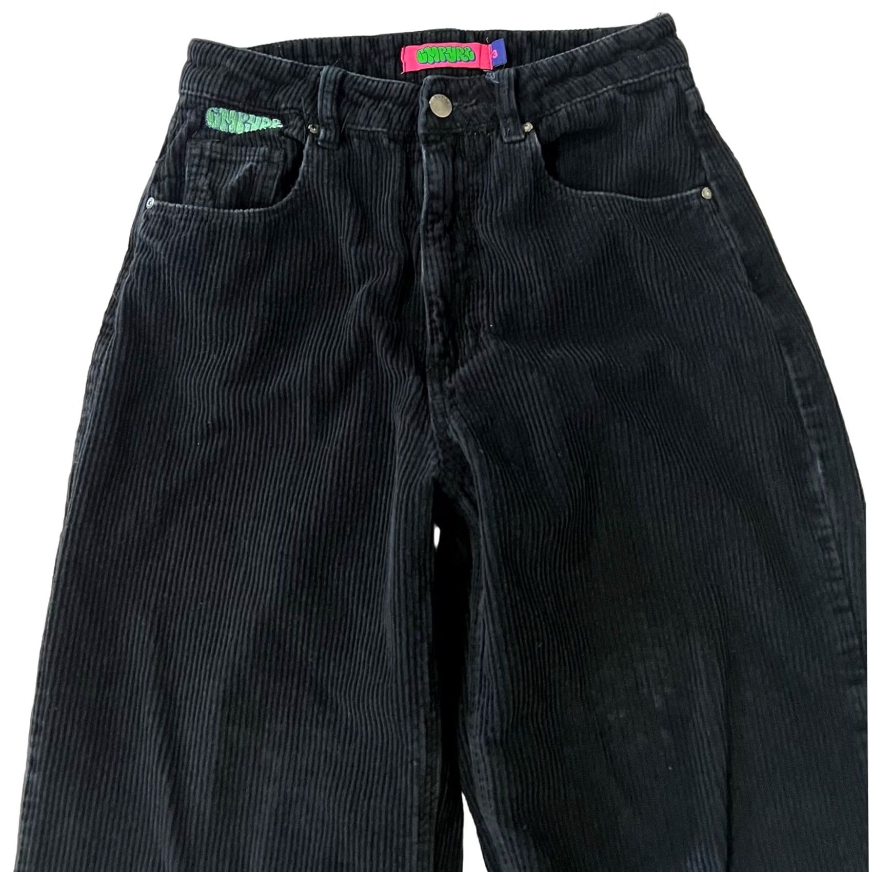Empyre EMPYRE 90s Skater Pants Corduroy Black Cotton Sz 3 Pants Womens Baggy Slouchy Tori Juniors 90s Theme Mens Womens Girls Size 26" / US 2 / IT 38 - 4 Thumbnail