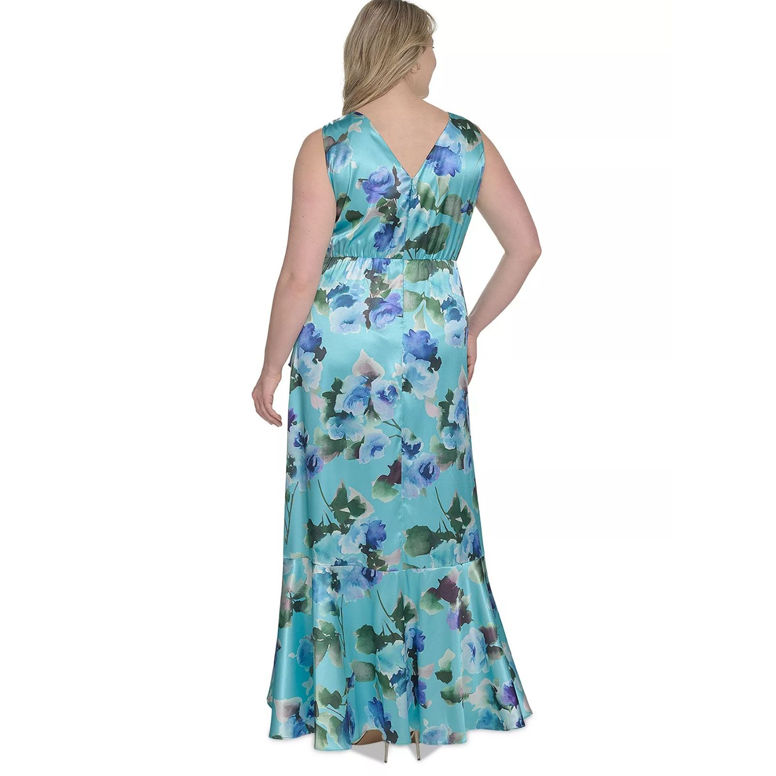 Other Eliza J Plus Size Printed Satin High-Low MIDI Dress,Size 20W Size 3XL / US 20-22 - 4 Thumbnail