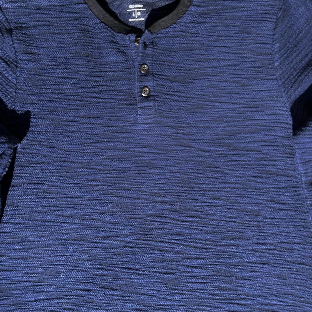 Old Navy Textured Fabric Dark Blue Henley Size US M / EU 48-50 / 2 - 4 Thumbnail
