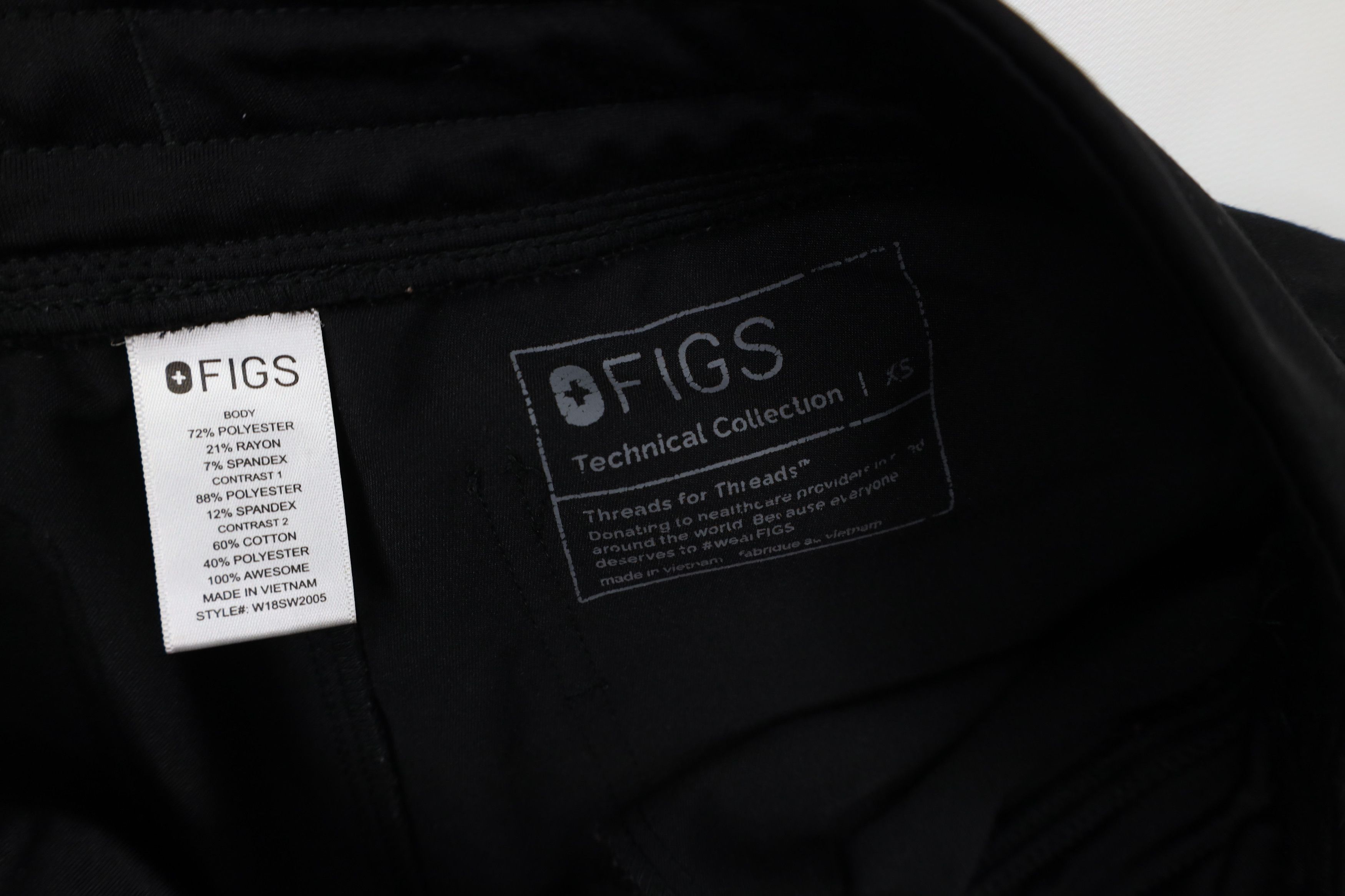 Vintage FIGS Collection Cuffed Nursing Scrubs Joggers Pants Black Size 26" / US 2 / IT 38 - 6 Thumbnail