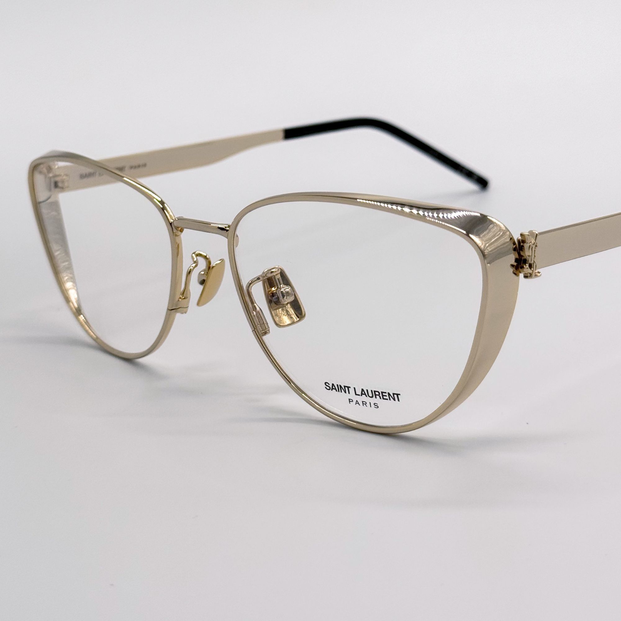 Saint Laurent Paris NEW SAINT LAURENT EYEGLASSES SLM92 004 WOMEN CAT EYE GOLD EY Size ONE SIZE - 8 Thumbnail