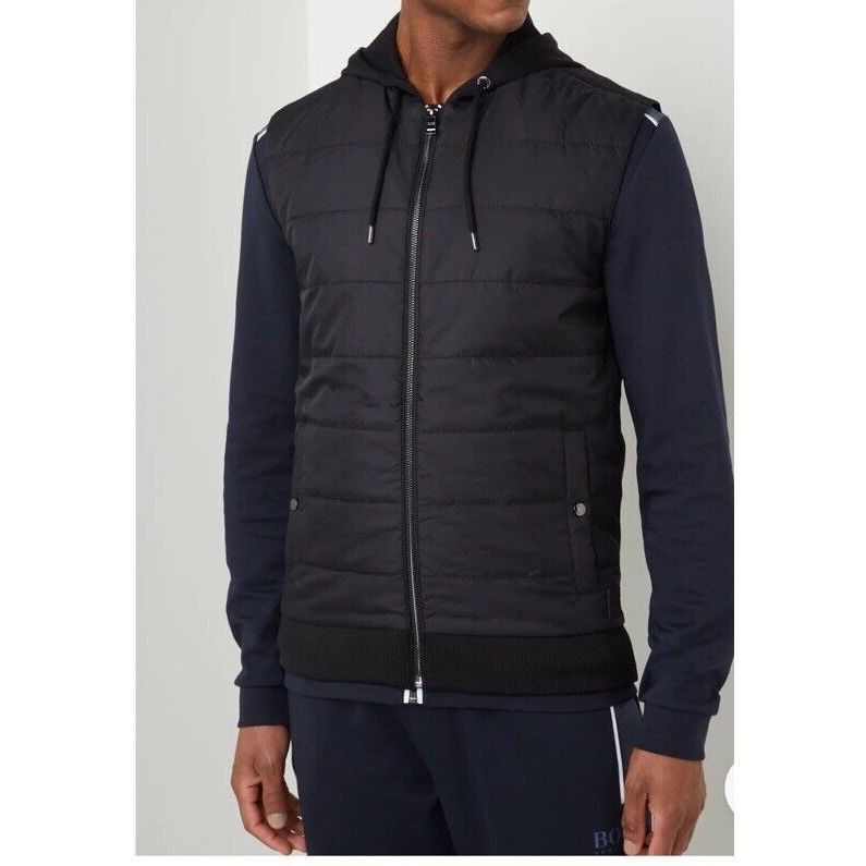 image of Hugo Boss Landino Quilted Gilet Size Xxxl Color Black Blue C, Men's