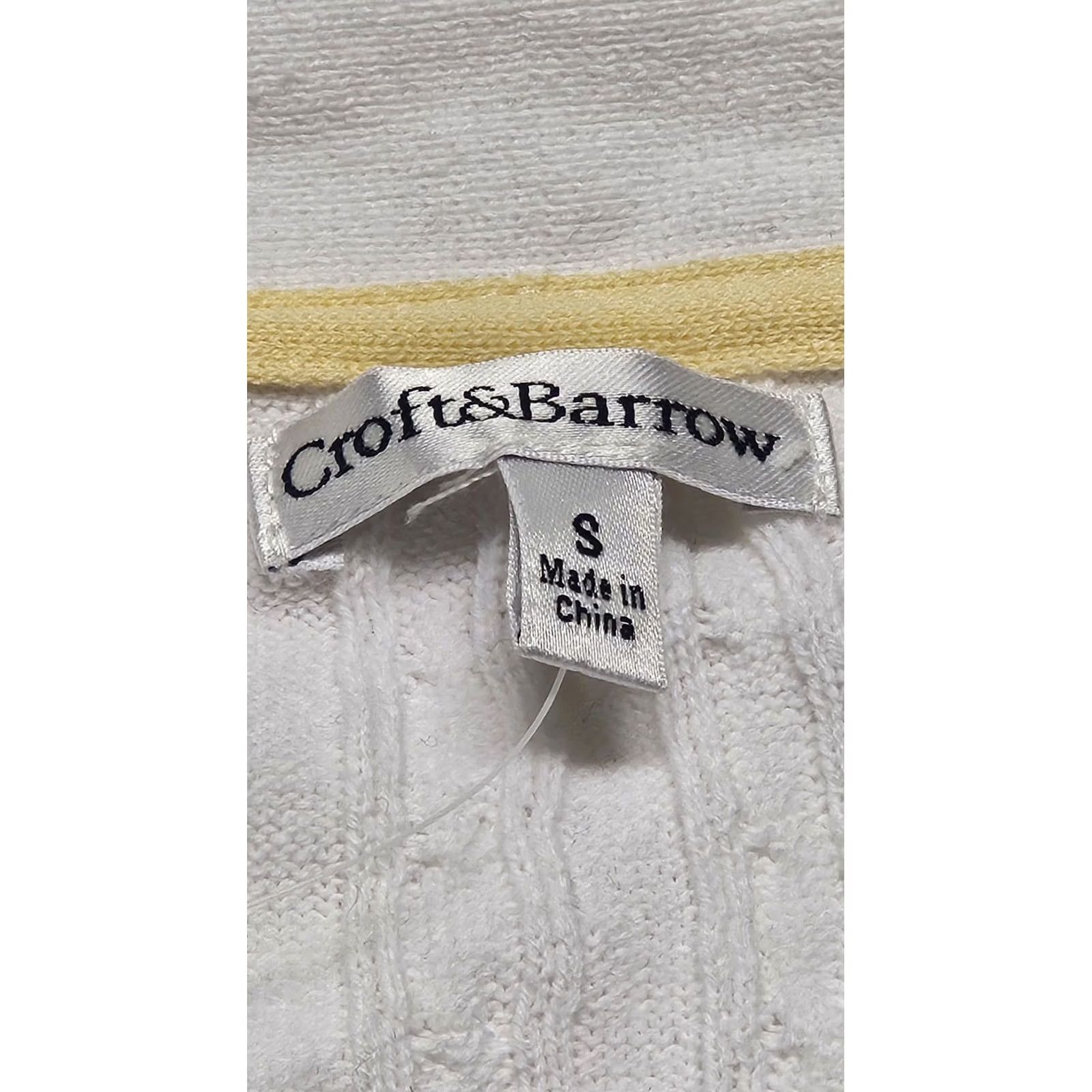 Croft & Barrow Croft & Barrow Cardigan Women’s White Open Front Cable Knit V-Neck Raglan Sleeve Small NWT Sweater Size S / US 4 / IT 40 - 2 Thumbnail