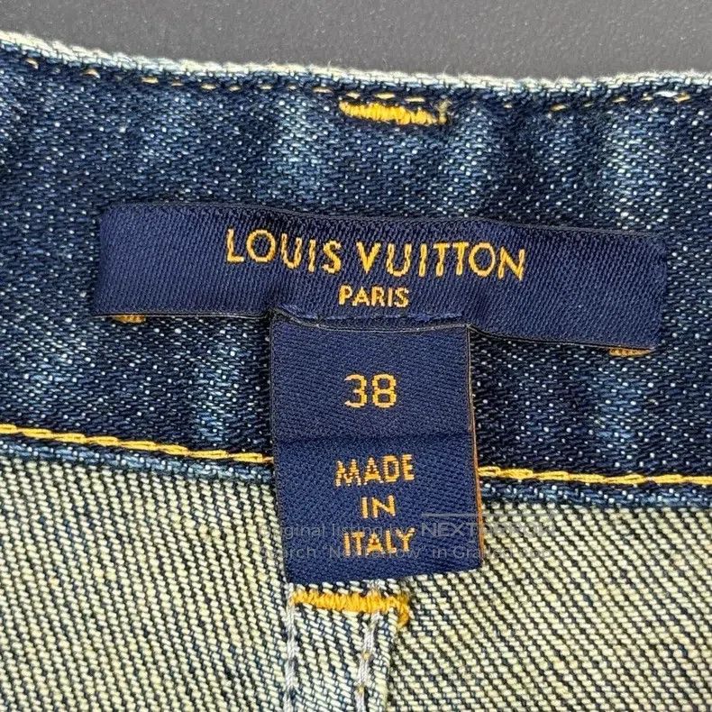 Louis Vuitton Louis Vuitton Wash Blue Leather Label Jeans Size US 38 / EU 54 - 5 Thumbnail