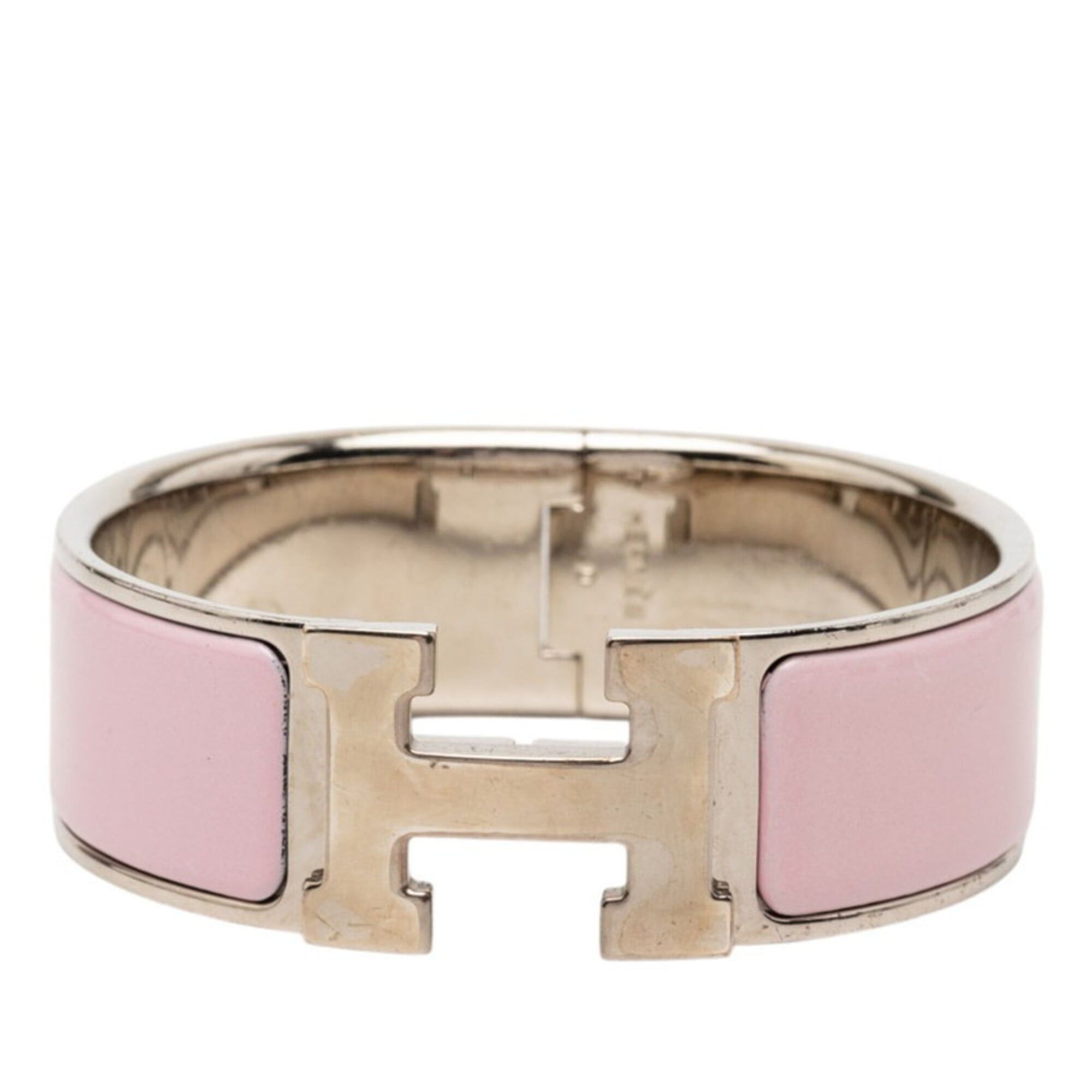 Hermes Hermes Clic Clac H PM Bracelet, Silver and Pink Metal Enamel, Women's. Size ONE SIZE - 1 Thumbnail