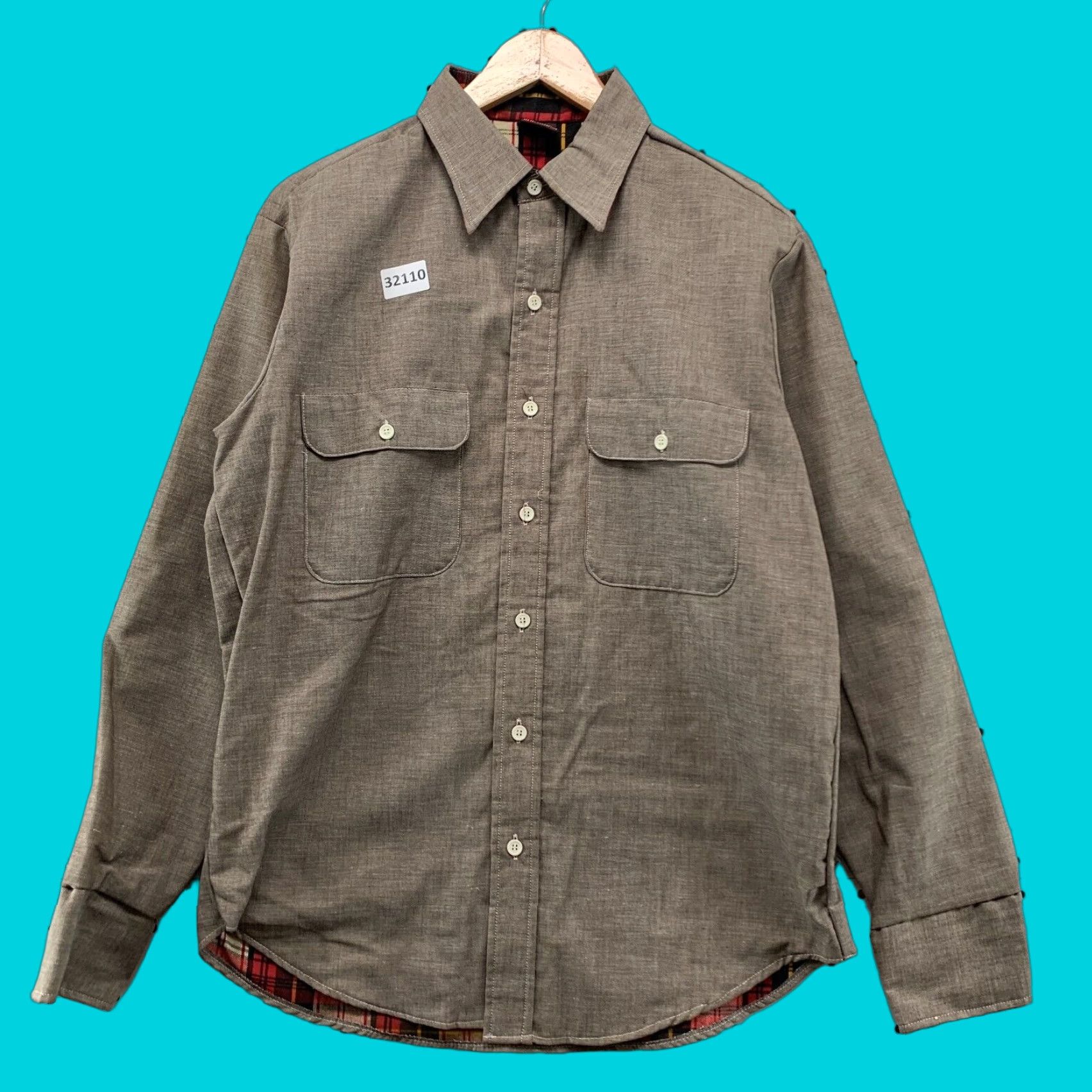 Vintage VINTAGE Kingsport Flannel Lined Button-Up Shirt Mens Medium Brown 70s 80s 90s Size US M / EU 48-50 / 2 - 1 Thumbnail