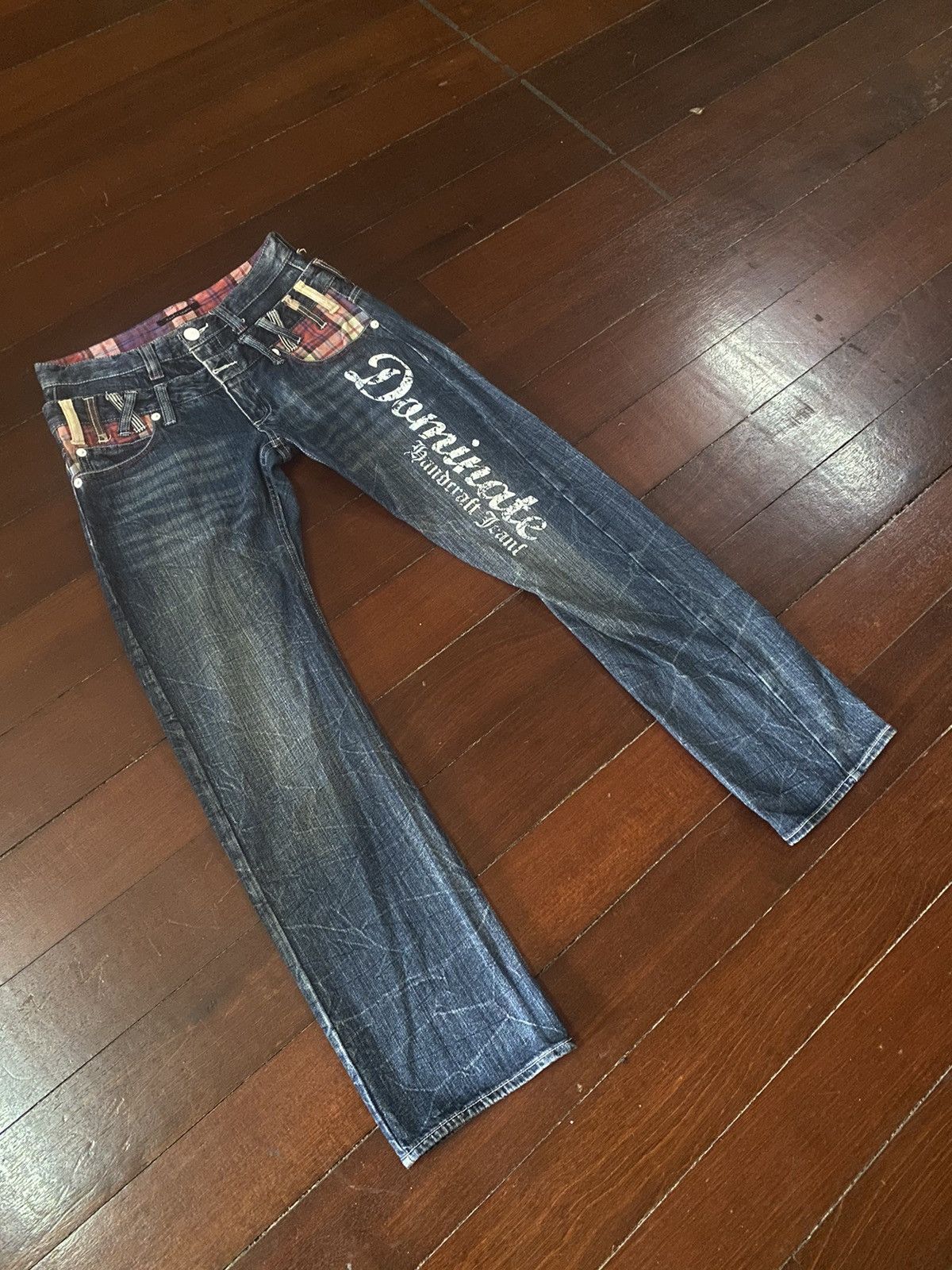 Japanese Brand FIRE DOMINATE HANDCRAFT DOUBLE WAIST FLARE JEANS HONEY COMB Size US 33 - 6 Thumbnail