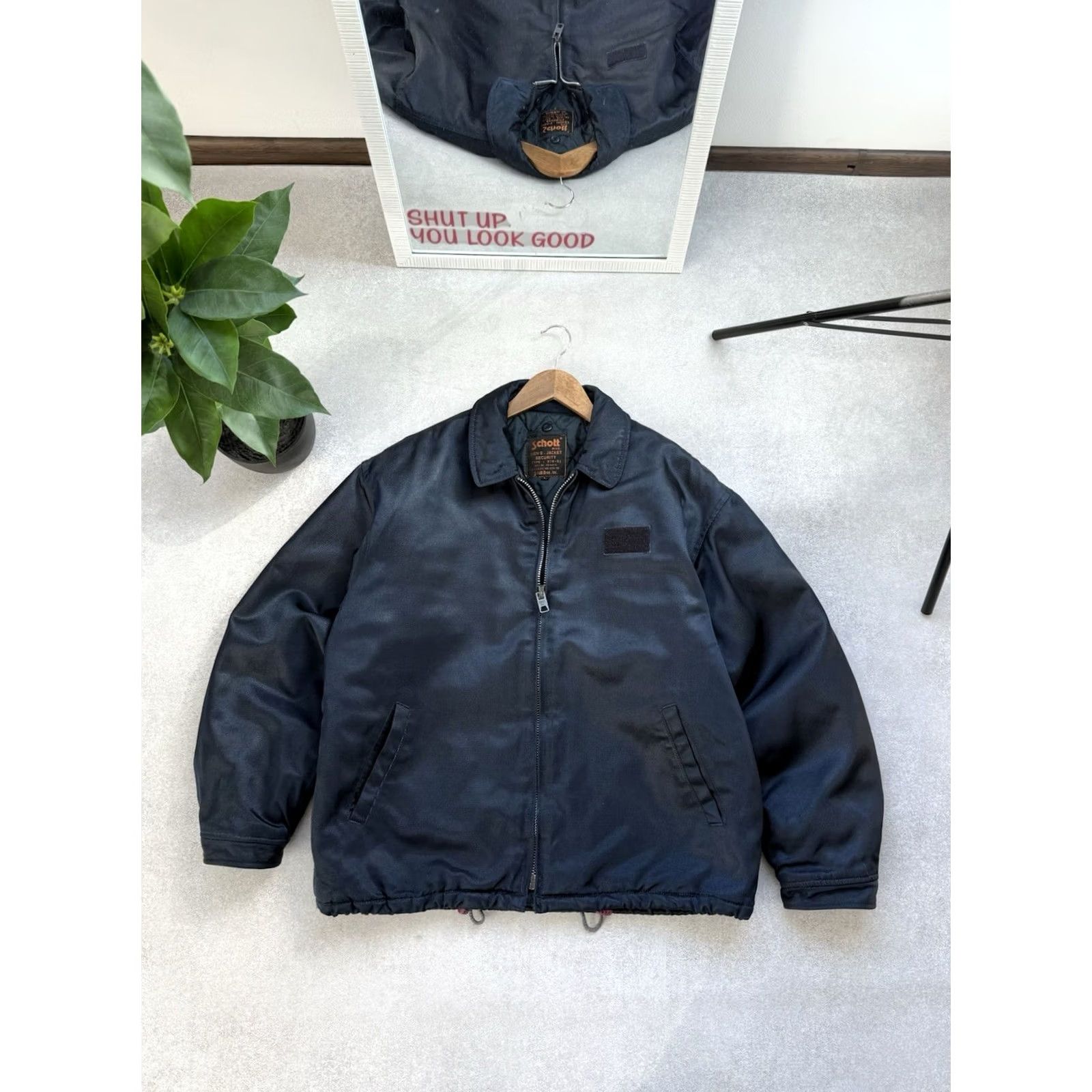 Schott VINTAGE Schott NYC Security Quilted Bomber Jacket Men’s Blue L Bomber Jacket Size US L / EU 52-54 / 3 - 2 Thumbnail