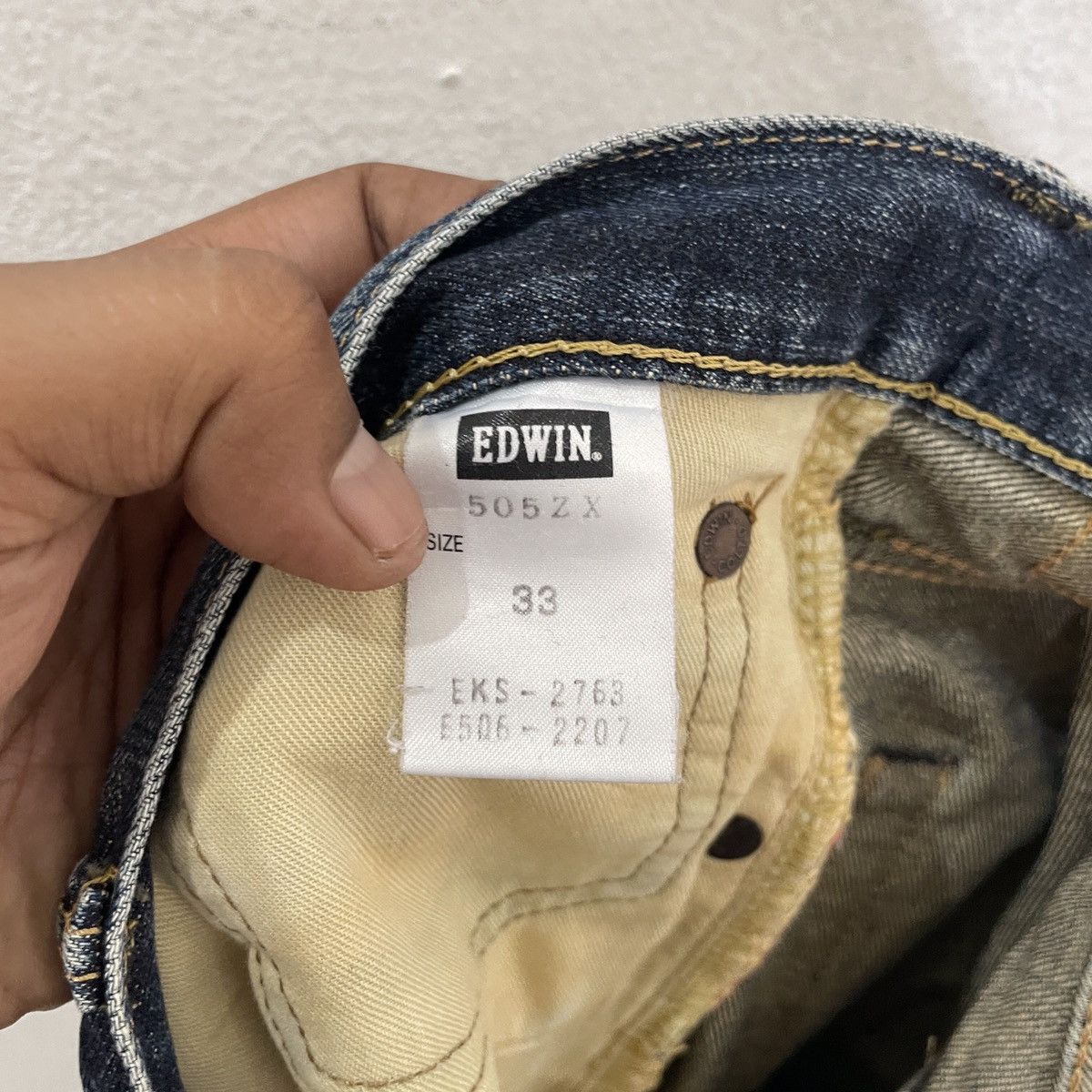 Edwin Redline‼️Vintage Edwin Selvedge Distressed Denim Size US 35 - 6 Thumbnail