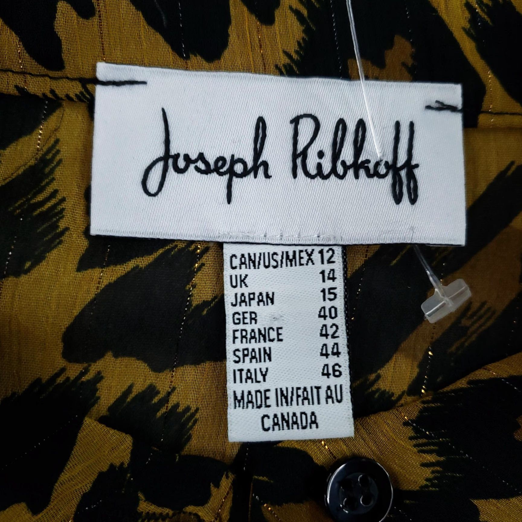 Joseph Ribkoff Joseph Ribkoff Blouse Womens 12 Yellow Leopard Bell Sleeve Sheer Top Boho Size XL / US 12-14 / IT 48-50 - 5 Thumbnail
