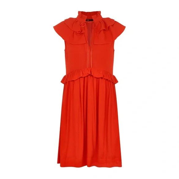 Maje Maje Maje Rutta Ruffled Crepe Dress Size M / US 6-8 / IT 42-44 - 1 Thumbnail