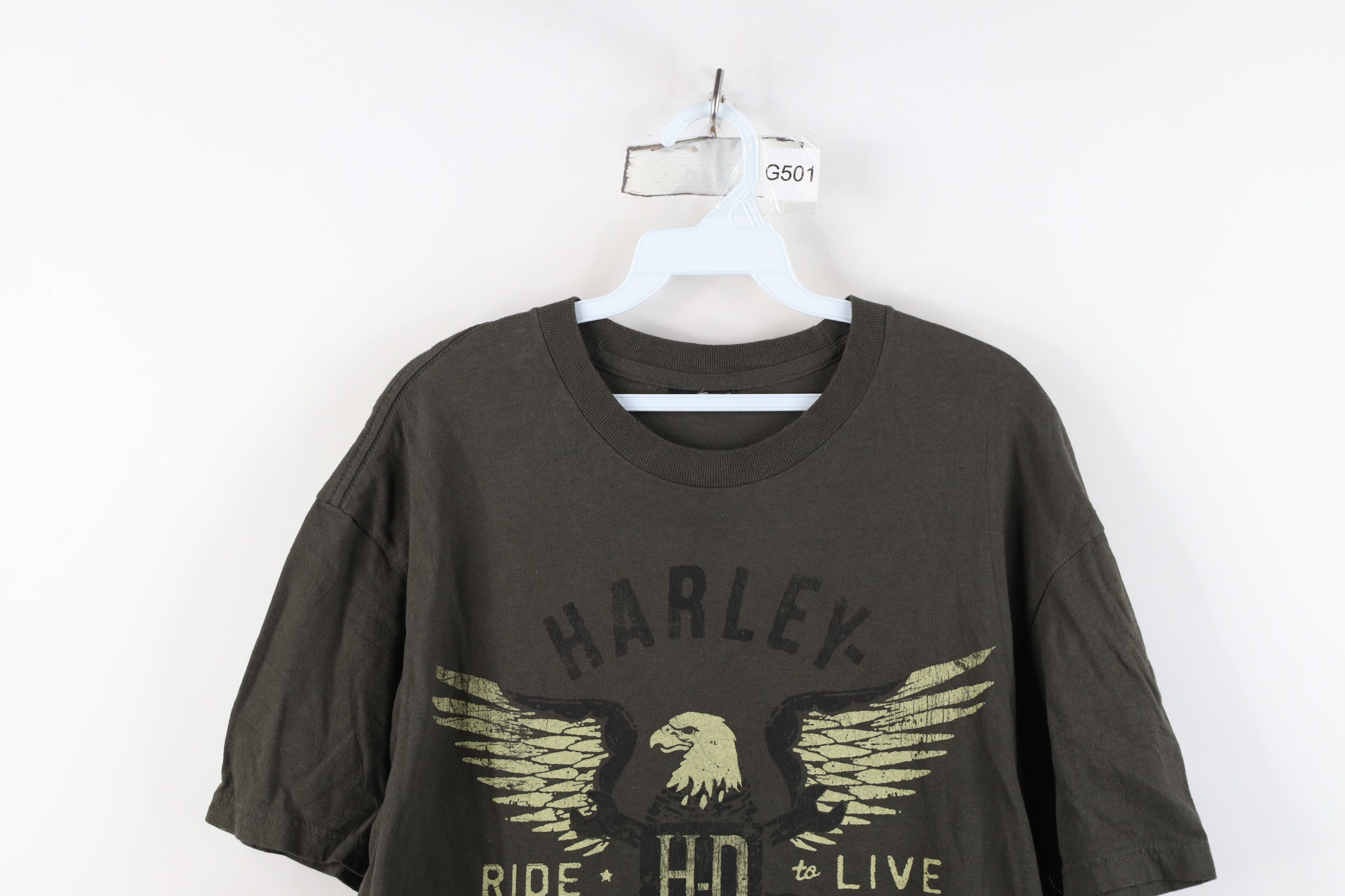 Harley Davidson Y2K Harley Davidson Spell Eagle Short Sleeve T-Shirt Green Size US L / EU 52-54 / 3 - 2 Thumbnail