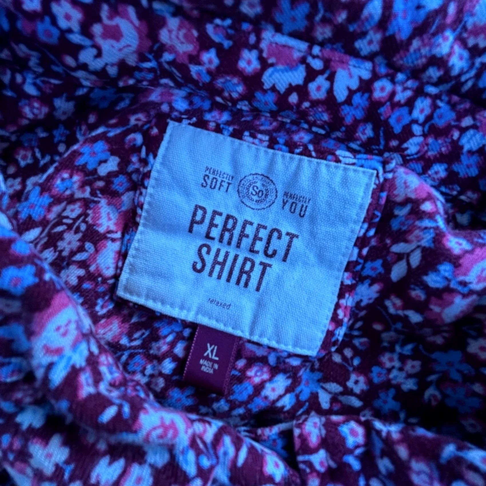 Vintage SO Womens Floral Button-Up Shirt XL Red Rayon Casual Size XL / US 12-14 / IT 48-50 - 3 Thumbnail