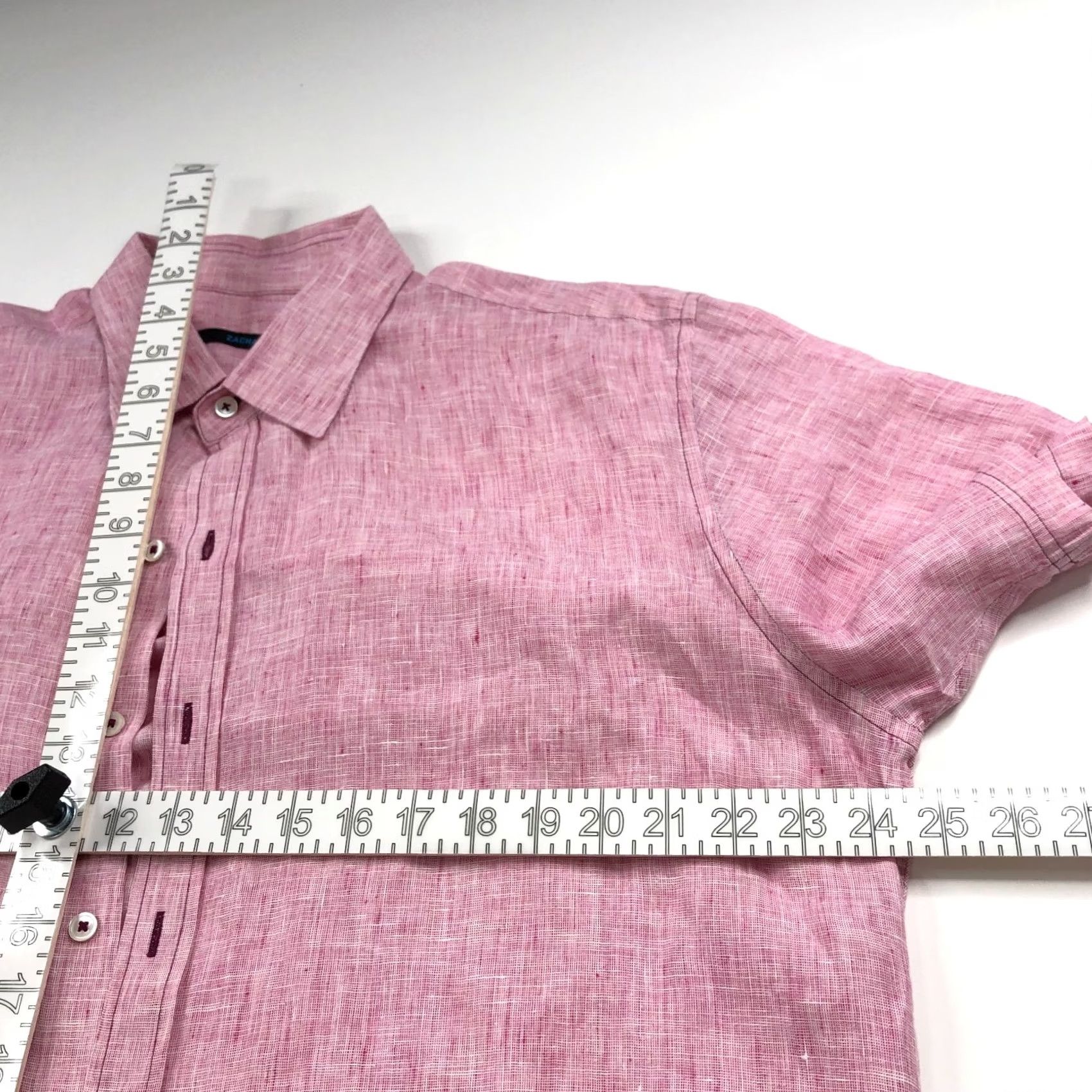 Vintage ZACHARY PRELL Shirt XL 100% Linen Button Short Sleeve Collared Red Mint Plaid Casual Mens Shirt X-Large Size US XL / EU 56 / 4 - 5 Thumbnail