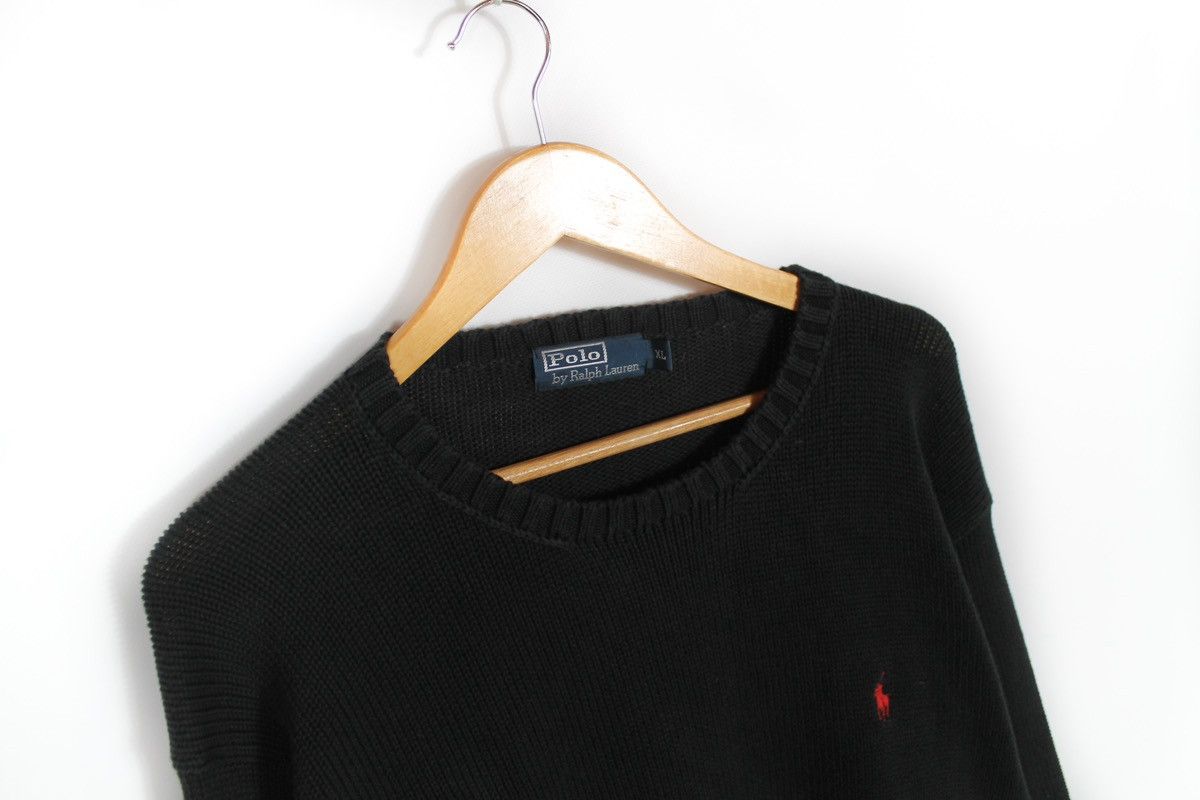 Polo Ralph Lauren × Vintage Vintage Polo Ralph Lauren Mens Black Sweater Knitted Size XL Size US XL / EU 56 / 4 - 2 Thumbnail