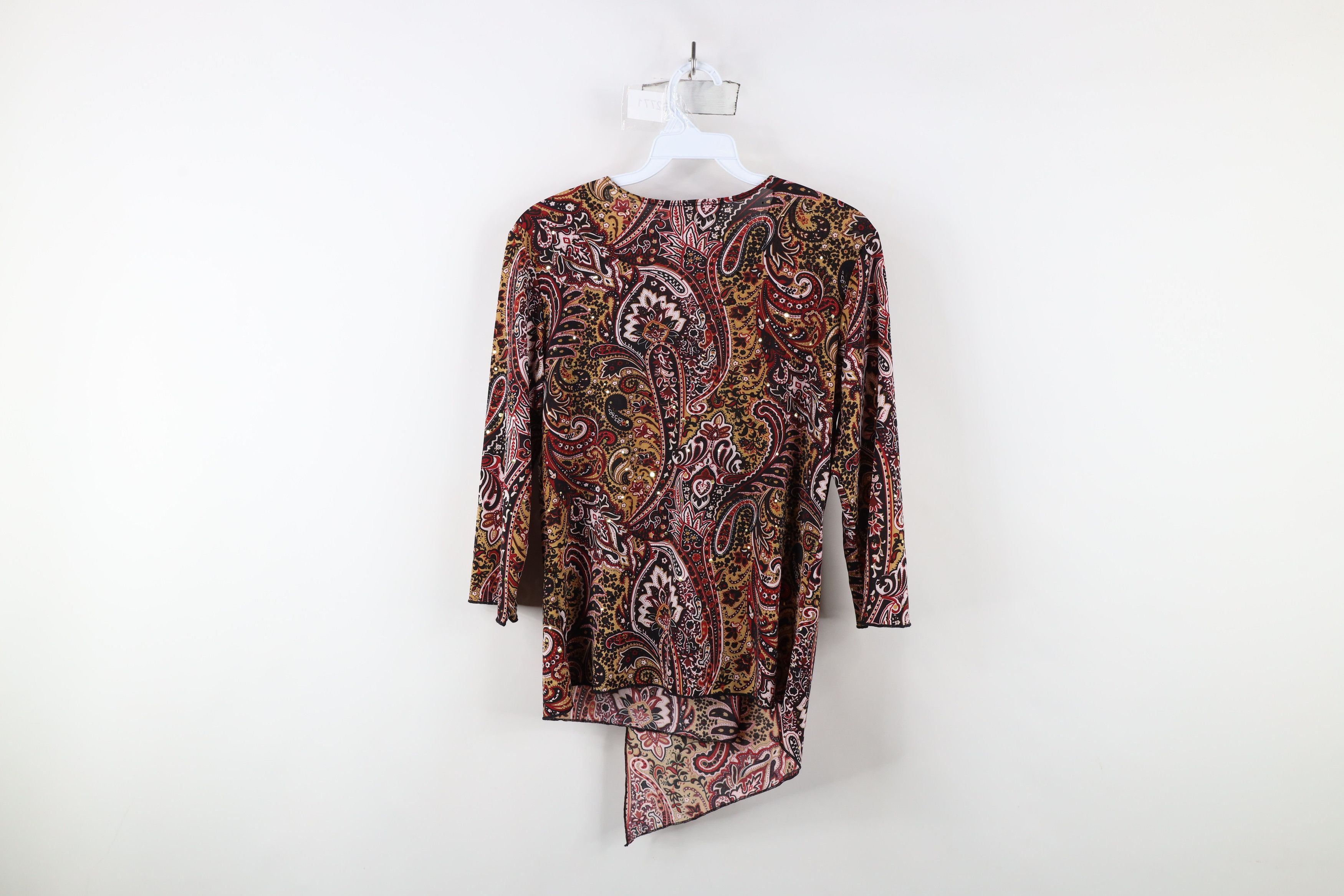 Vintage Vintage 90s Y2K Babydoll Paisley Sequin Blouse Top Shirt USA Size M / US 6-8 / IT 42-44 - 8 Thumbnail