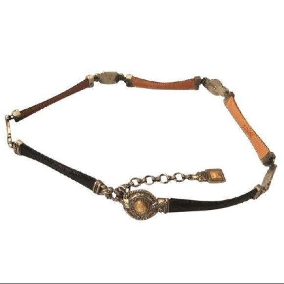 Brighton Vintage Brighton Gold & Silver Chain Black Belt Size ONE SIZE - 5 Thumbnail