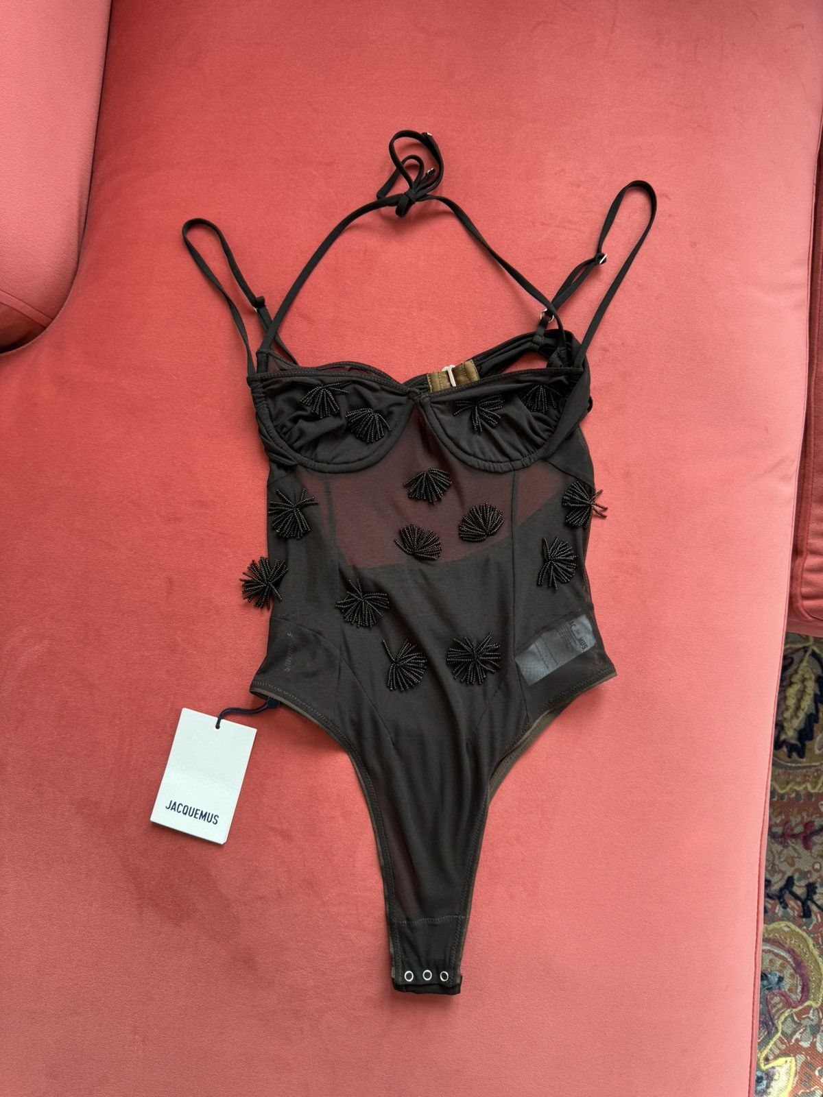 Jacquemus New Jacquemus brown embellished bodysuit, size XS Size XS / US 0-2 / IT 36-38 - 3 Thumbnail