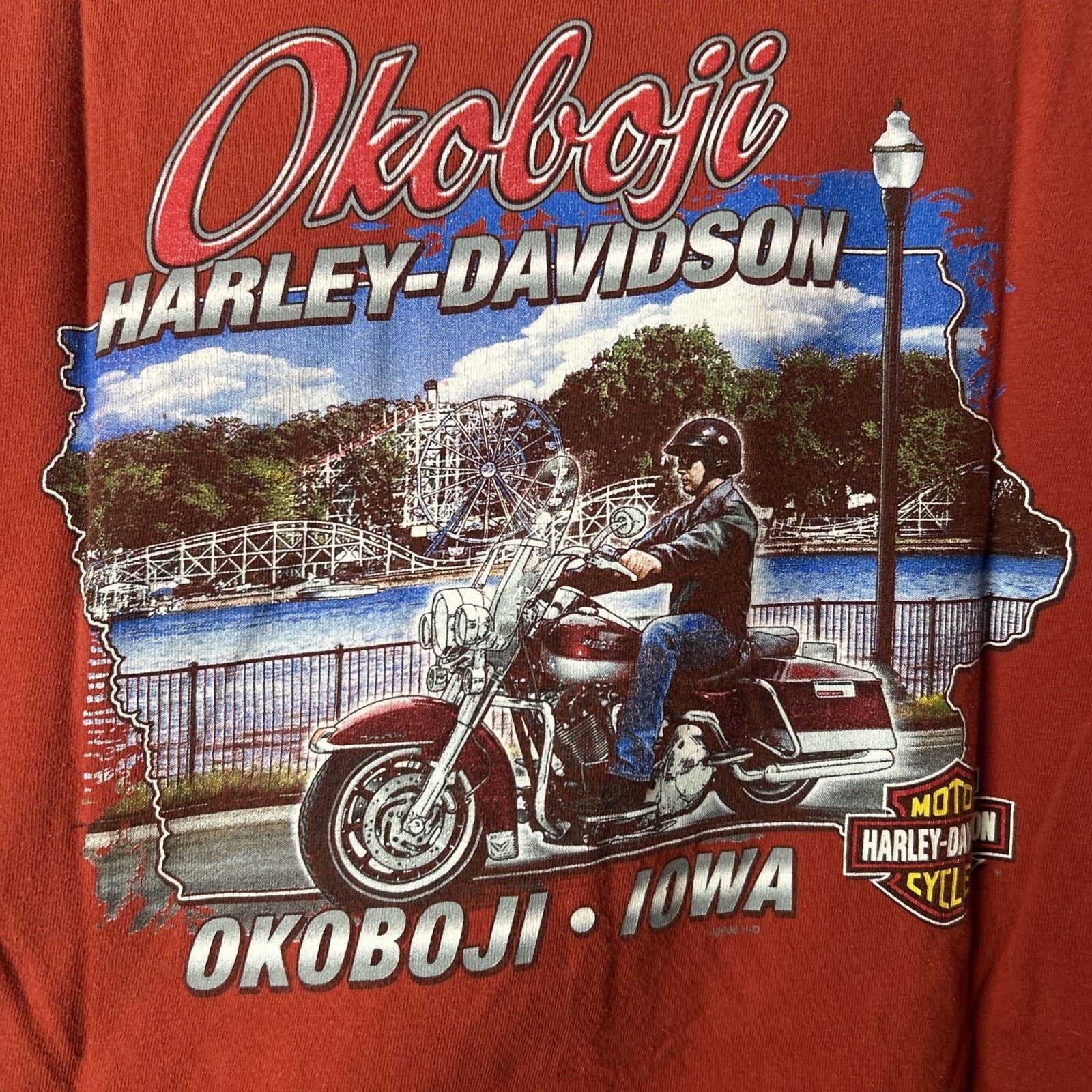 Harley Davidson Harley Davidson Okoboji Iowa 2003 Red T-Shirt Size Large Size US L / EU 52-54 / 3 - 5 Thumbnail