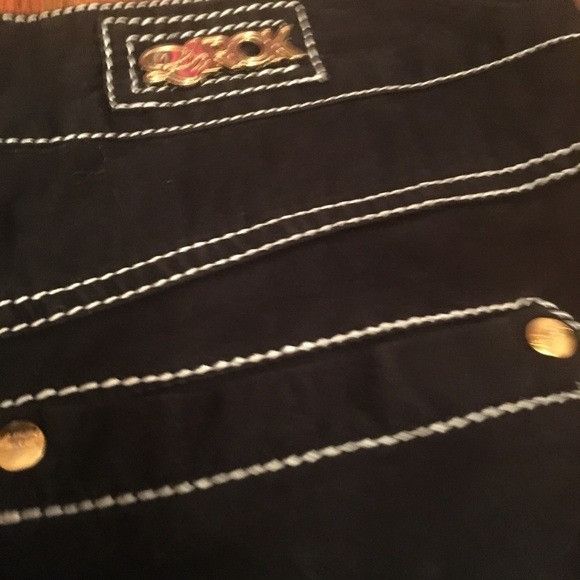 Other Vintage LaRok Black linen white stitched pencil skirt Size 30" / US 8 / IT 44 - 8 Thumbnail