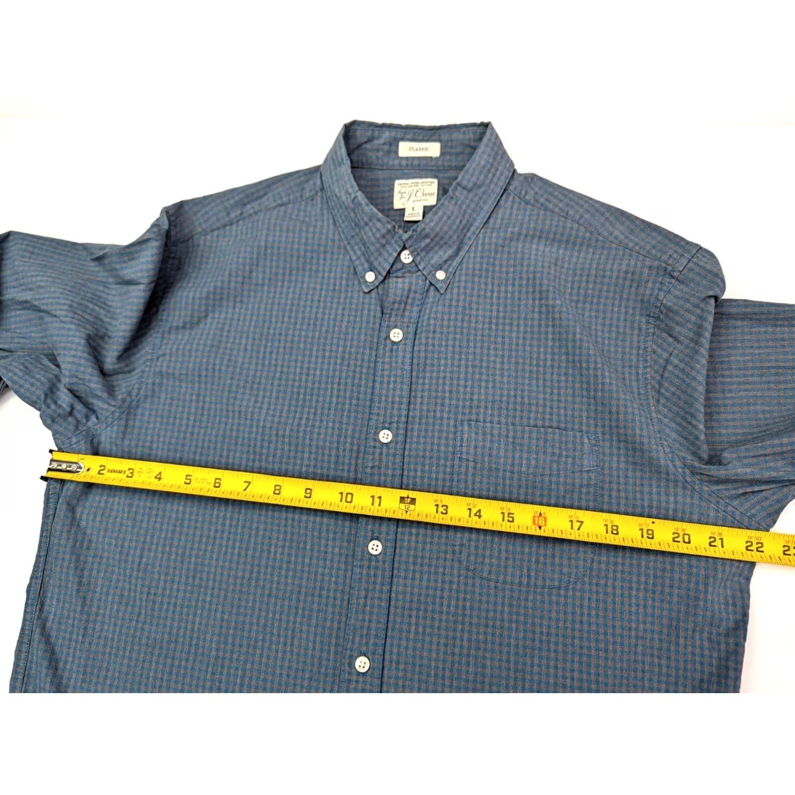 J.Crew J.CREW Button-Up Shirt Men L Green 44x30 Organic Cotton Secret Wash Stretch Size XL Regular Slim Pattern Floral Casual Business Travel Size US XL / EU 56 / 4 - 6 Thumbnail