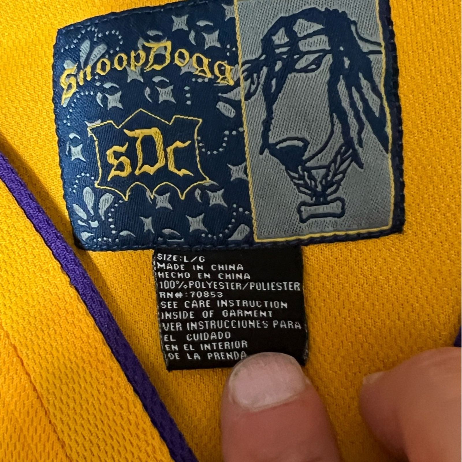 Snoop Dogg Vintage Y2K Snoop Dogg Lakers Hoop Basketball Jersey RARE Size US L / EU 52-54 / 3 - 7 Thumbnail