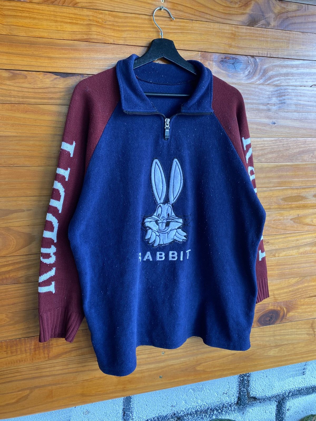 Vintage Vintage Bugs Bunny “Rabbit” Half-Zip Knit Sweater – 1990s Size US L / EU 52-54 / 3 - 5 Thumbnail