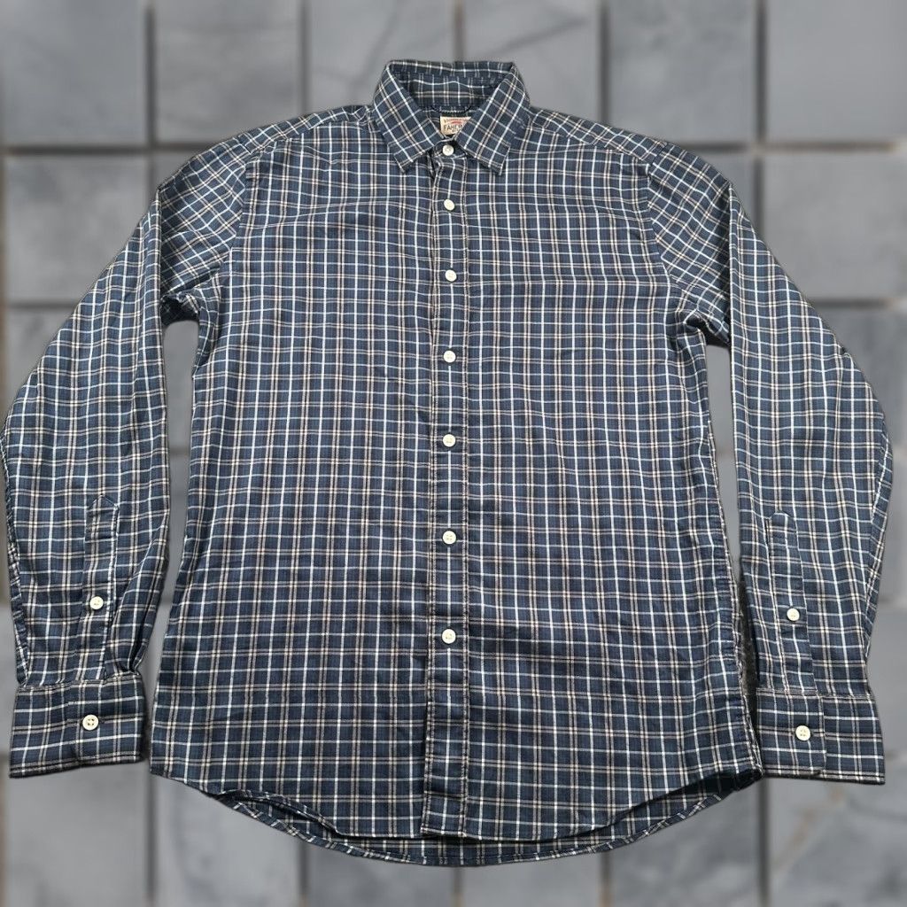 Faherty Faherty Shirt Navy Blue Plaid Button-Up Small Mens Long Sleeve Casual Size US S / EU 44-46 / 1 - 1 Thumbnail