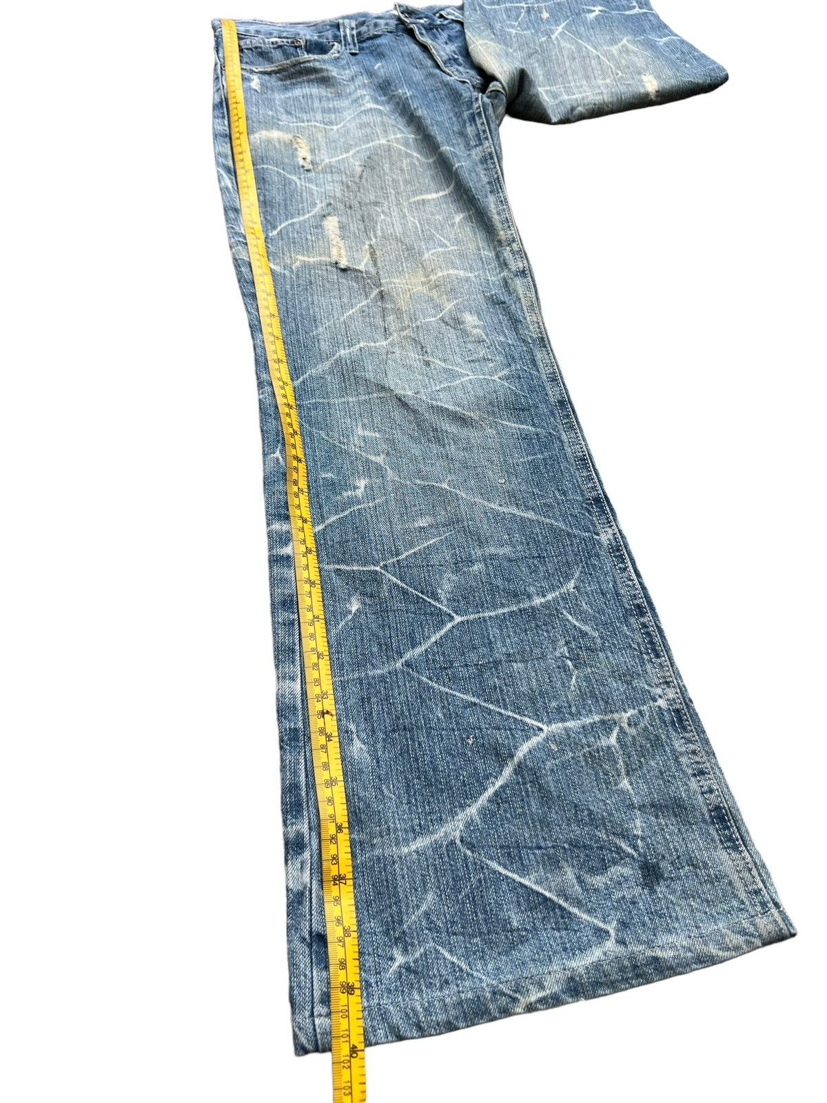 Japanese Brand Nylaus Japan Distressed Lowrise Flare Denim Jeans 34x31 Size US 34 / EU 50 - 11 Thumbnail