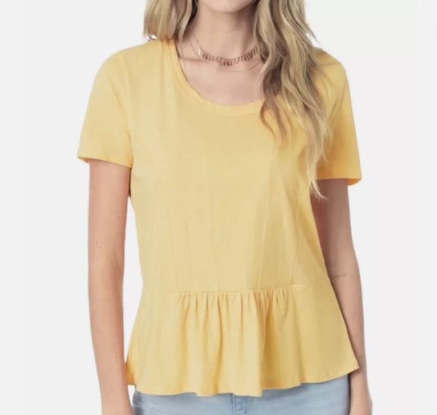 Joe's Joe's Collection Peggy Peplum Ruffled Top Pastel Yellow M Size M / US 6-8 / IT 42-44 - 1 Thumbnail