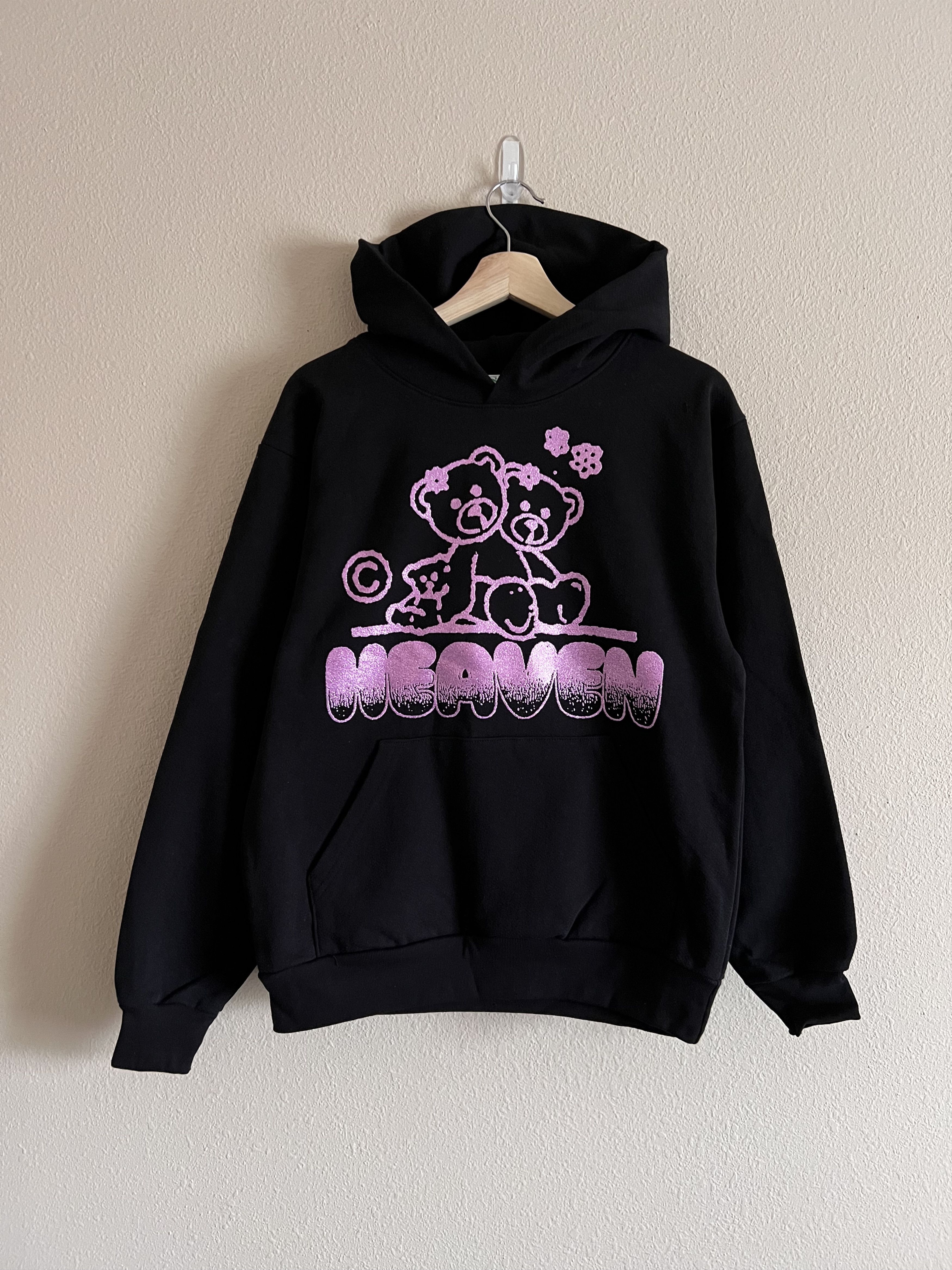 image of Heaven By Marc Jacobs Online Ceramics Glitter Logo Hoodie in Black, Men's (Size Small)