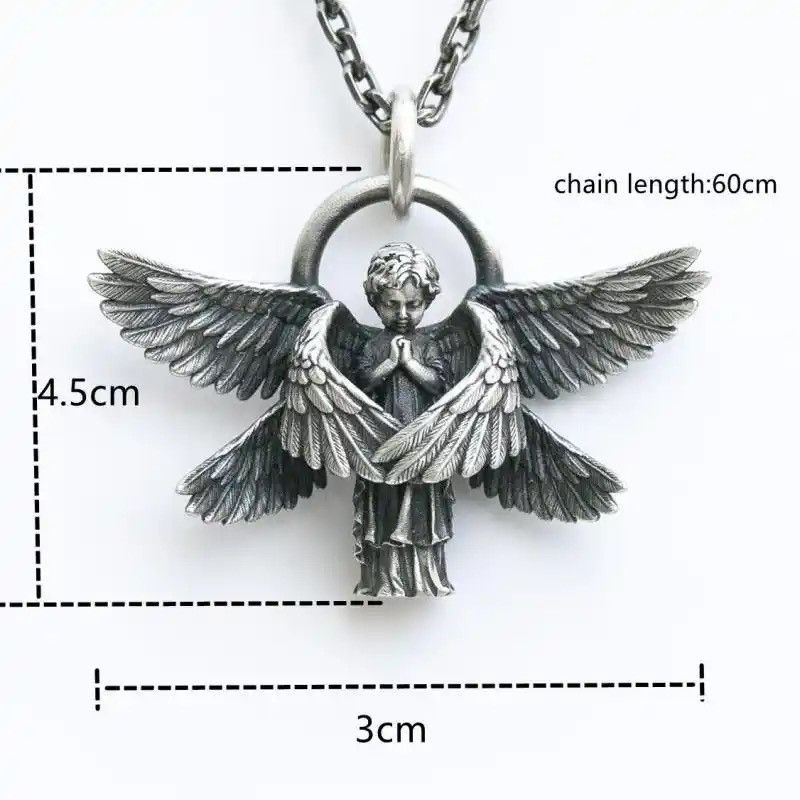 Jewelry × Vintage Seraph Prayer Pendant Long Chain Necklace Size ONE SIZE - 5 Thumbnail