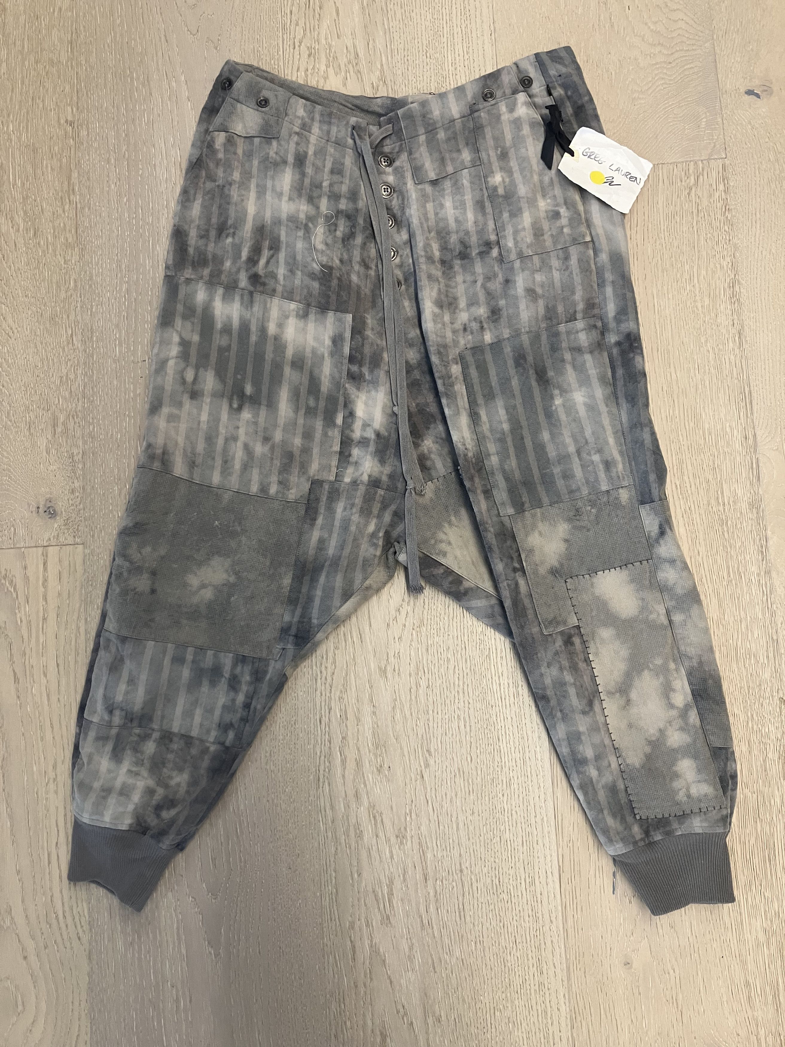 image of Greg Laurent Drop Crotch Patchwork Pants Ss17, Men's (Size 34)