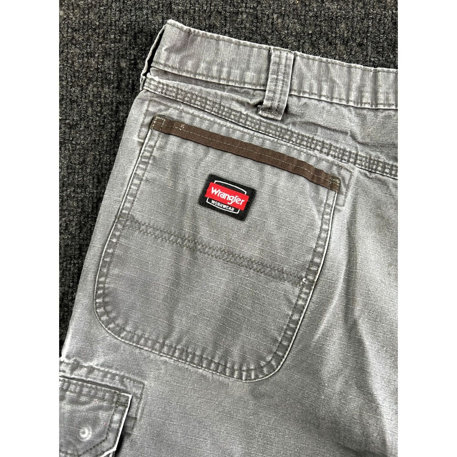 Wrangler Wrangler Workwear Pants Gray 38 x 30 Cargo Carpenter Real Distressed Thick Size US 38 / EU 54 - 4 Thumbnail