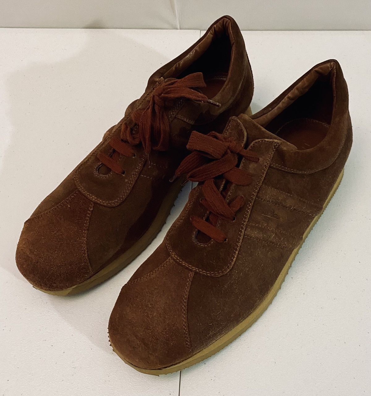Malo Malo 🇮🇹 Brown French Calfskin Suede Voyager Sneakers 11 NEW Size US 11 / EU 44 - 8 Thumbnail