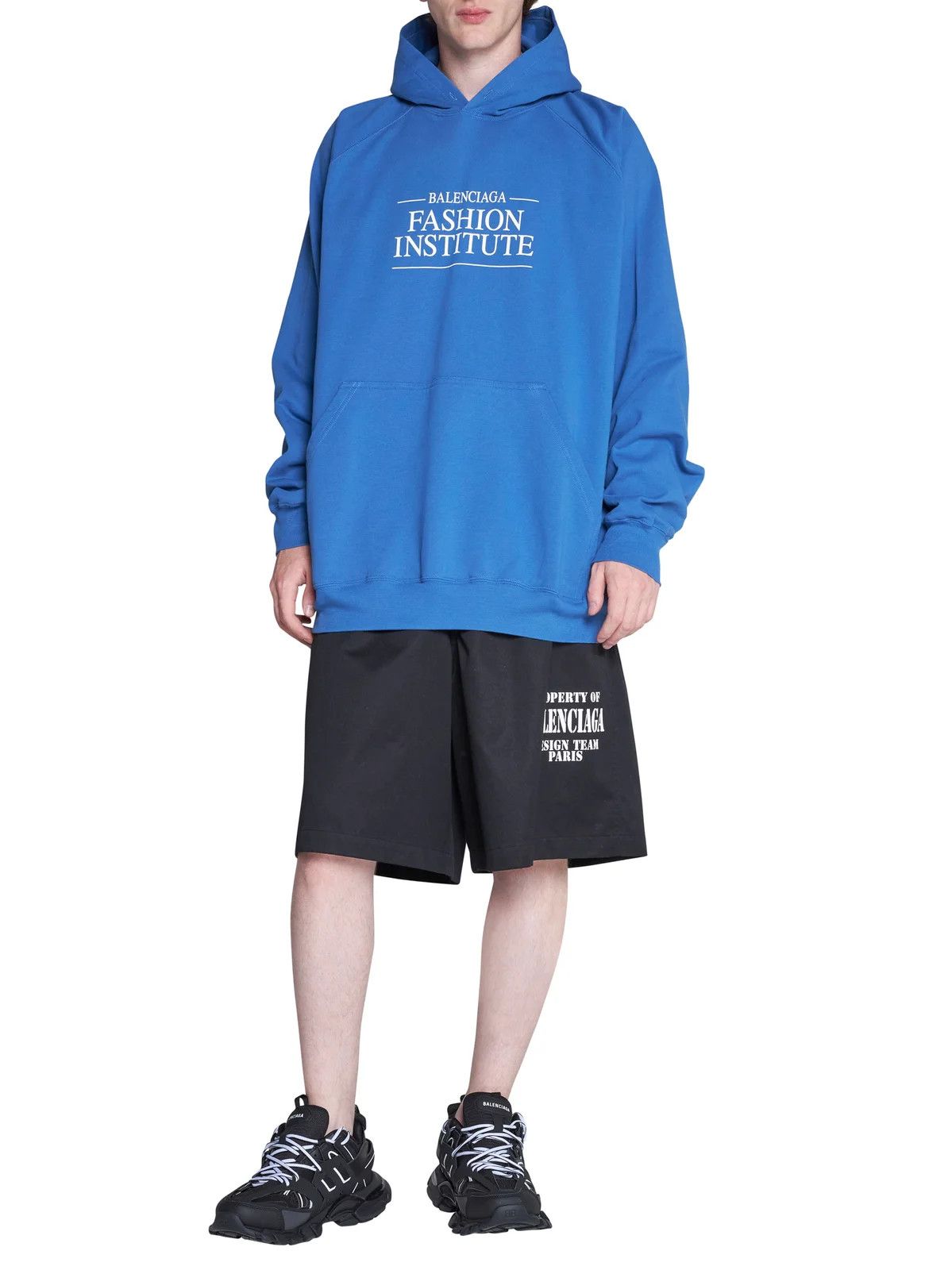 o1mt1gz0424 Log Printed Drawstring Hoodie in Blue