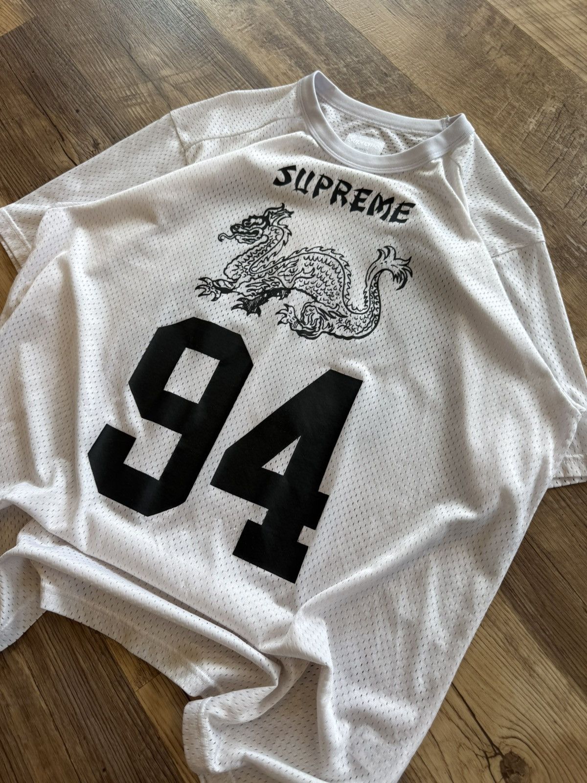 Supreme Supreme Dragon Football Jersey White/Black Size XL Size US XL / EU 56 / 4 - 5 Thumbnail