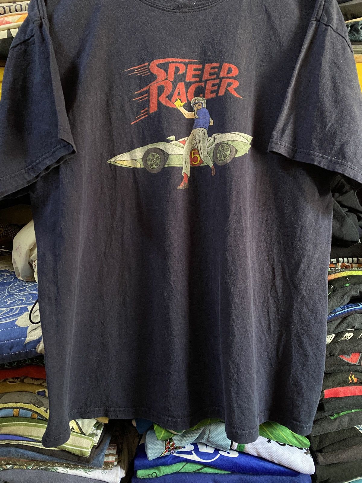 Vintage Vintage Speed Racer Cartoon Anime movie Tee blue XLarge Size US XL / EU 56 / 4 - 5 Thumbnail