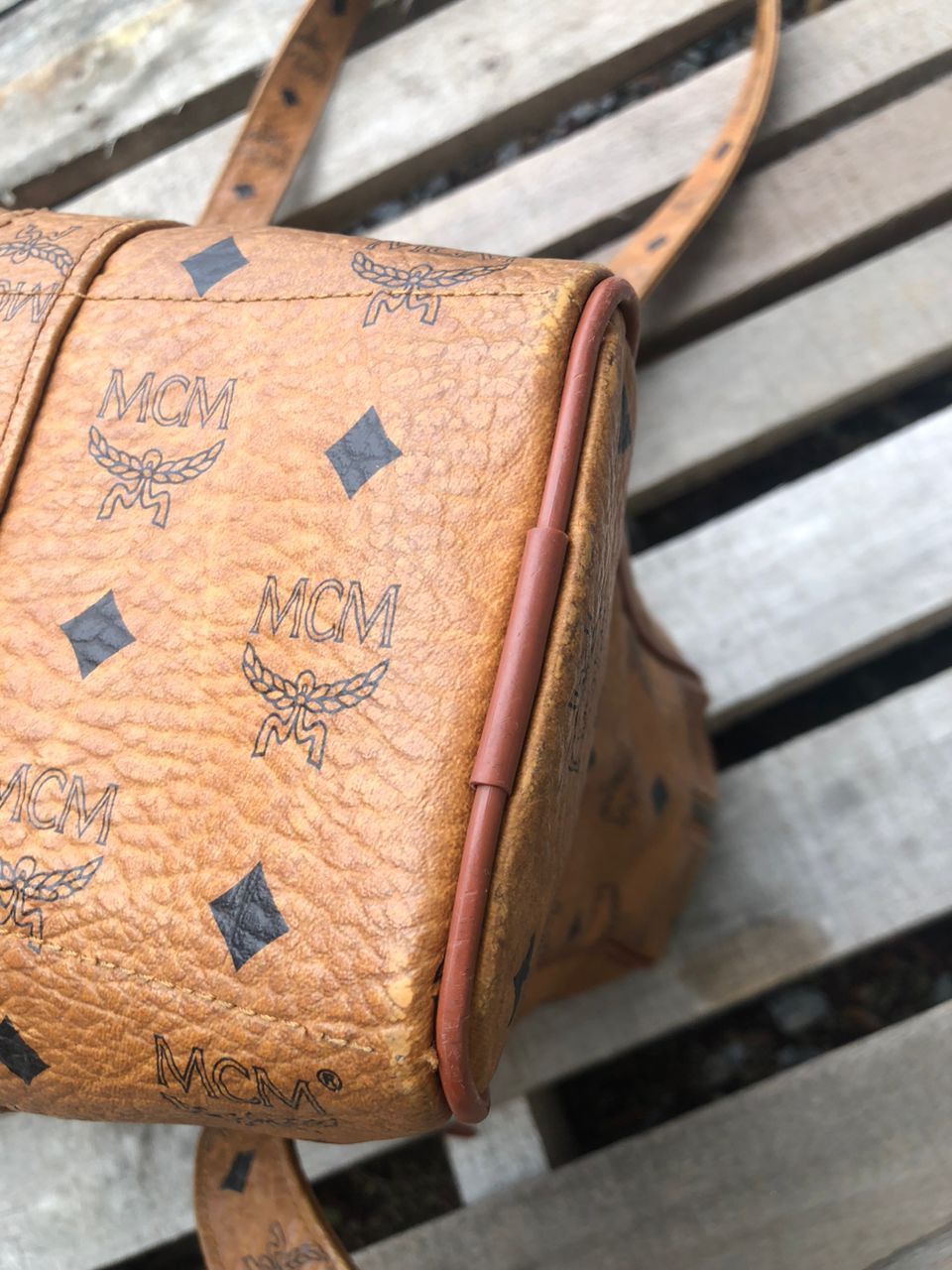 MCM Vintage MCM Cognac Visetos Monogram Shoulder Bag Size ONE SIZE - 13 Thumbnail