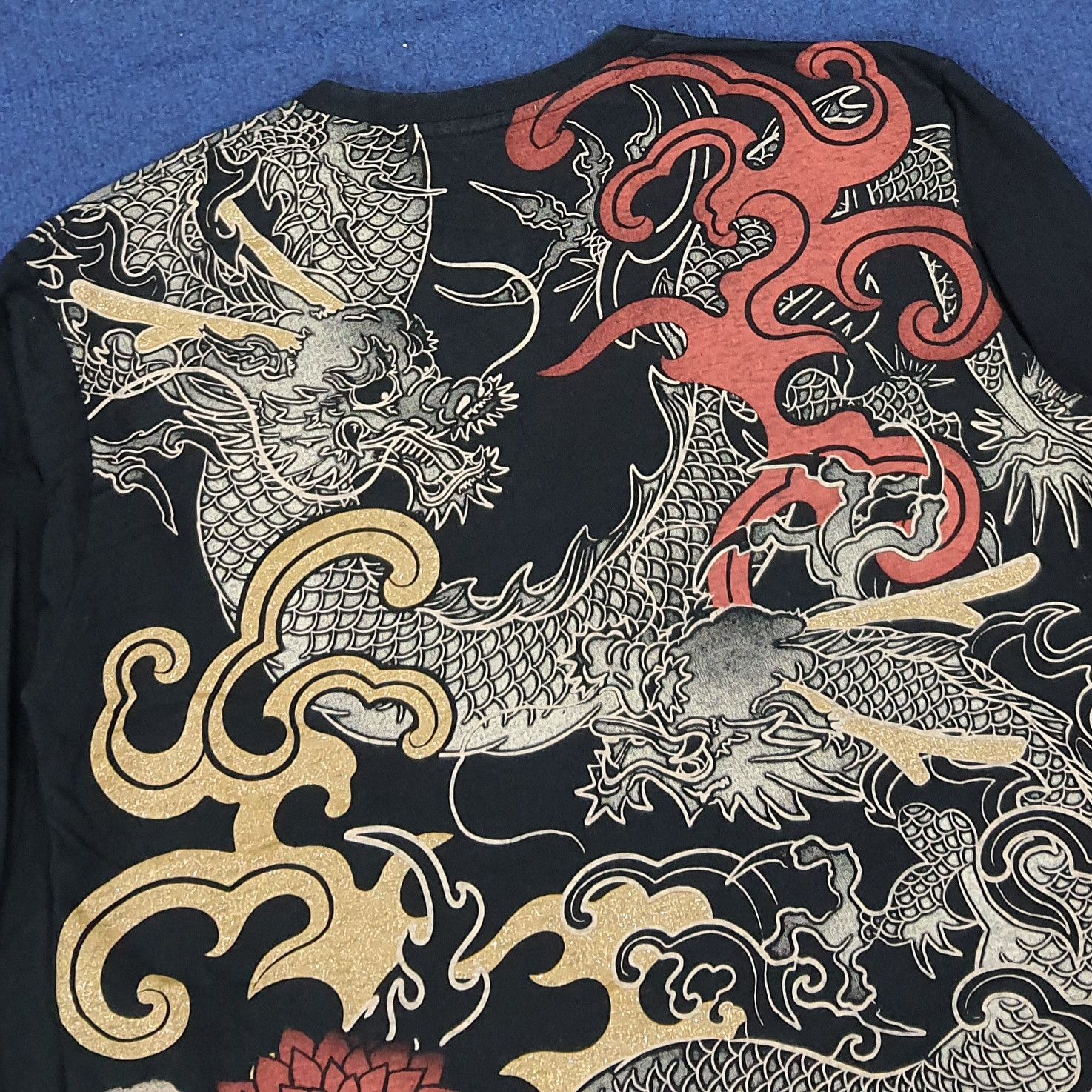 Japanese Brand Vintage Strange Heaven Dragon Tattoo Style Tshirt C276N14 Size US L / EU 52-54 / 3 - 2 Thumbnail
