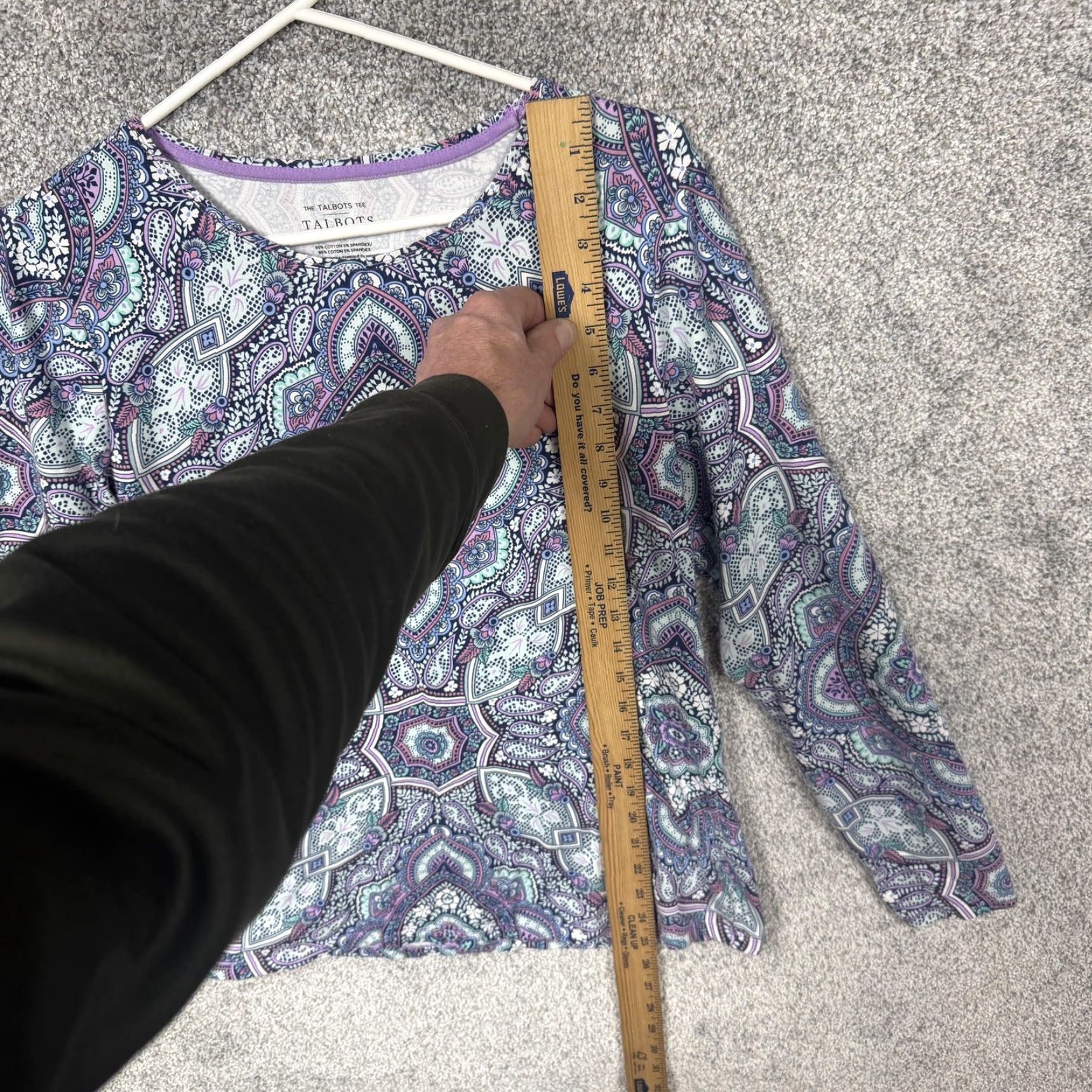 Talbots Talbots Tee Shirt Womens M Multicolor Paisley Crew Neck Long Sleeve Pullover Casual Boho Preppy Cotton Spandex Jersey Size M / US 6-8 / IT 42-44 - 2 Thumbnail