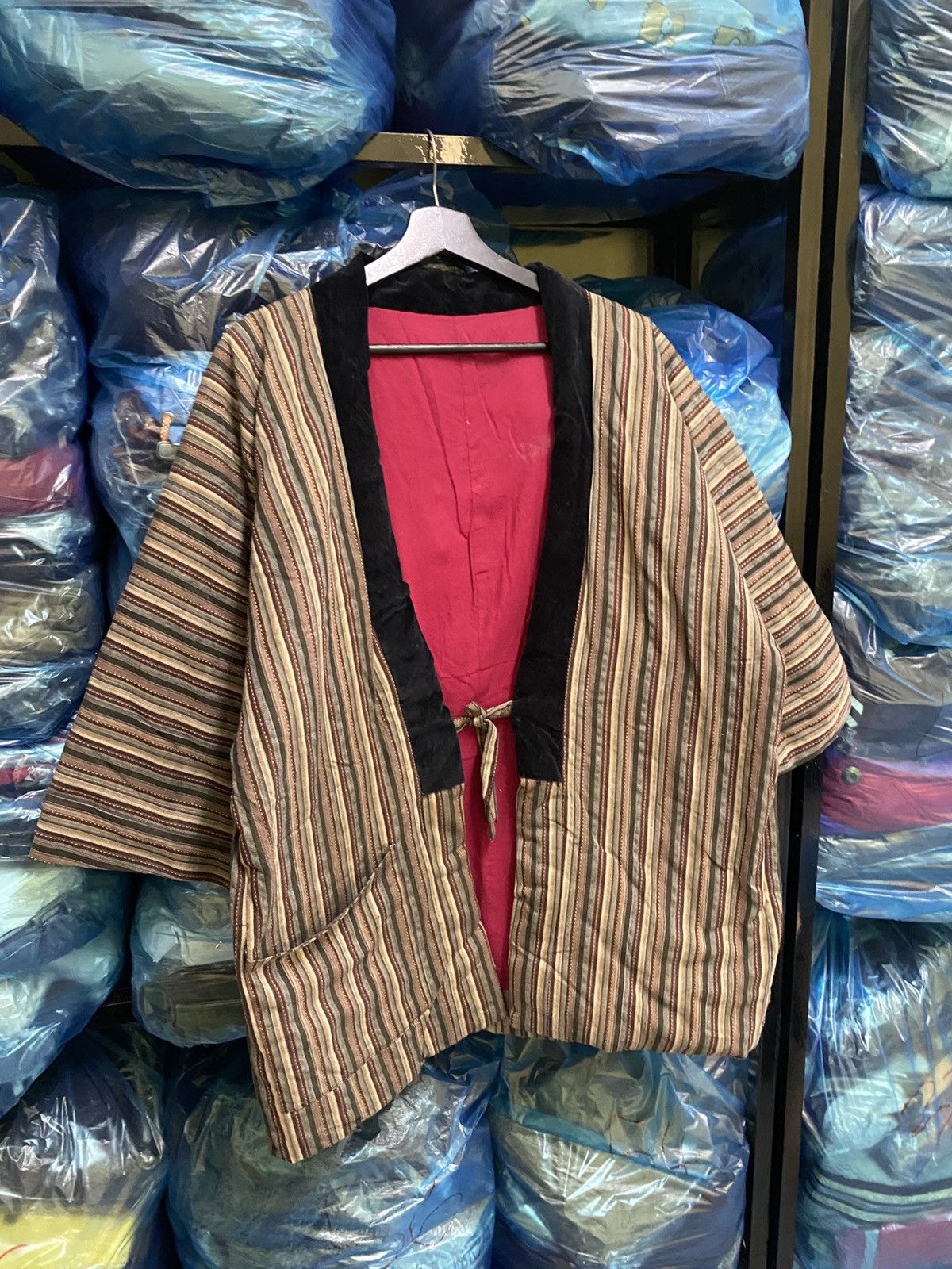 Japanese Brand VINTAGE 90S HANTEN KIMONO PATCHWORK STRIPE JACKET Size US M / EU 48-50 / 2 - 4 Thumbnail