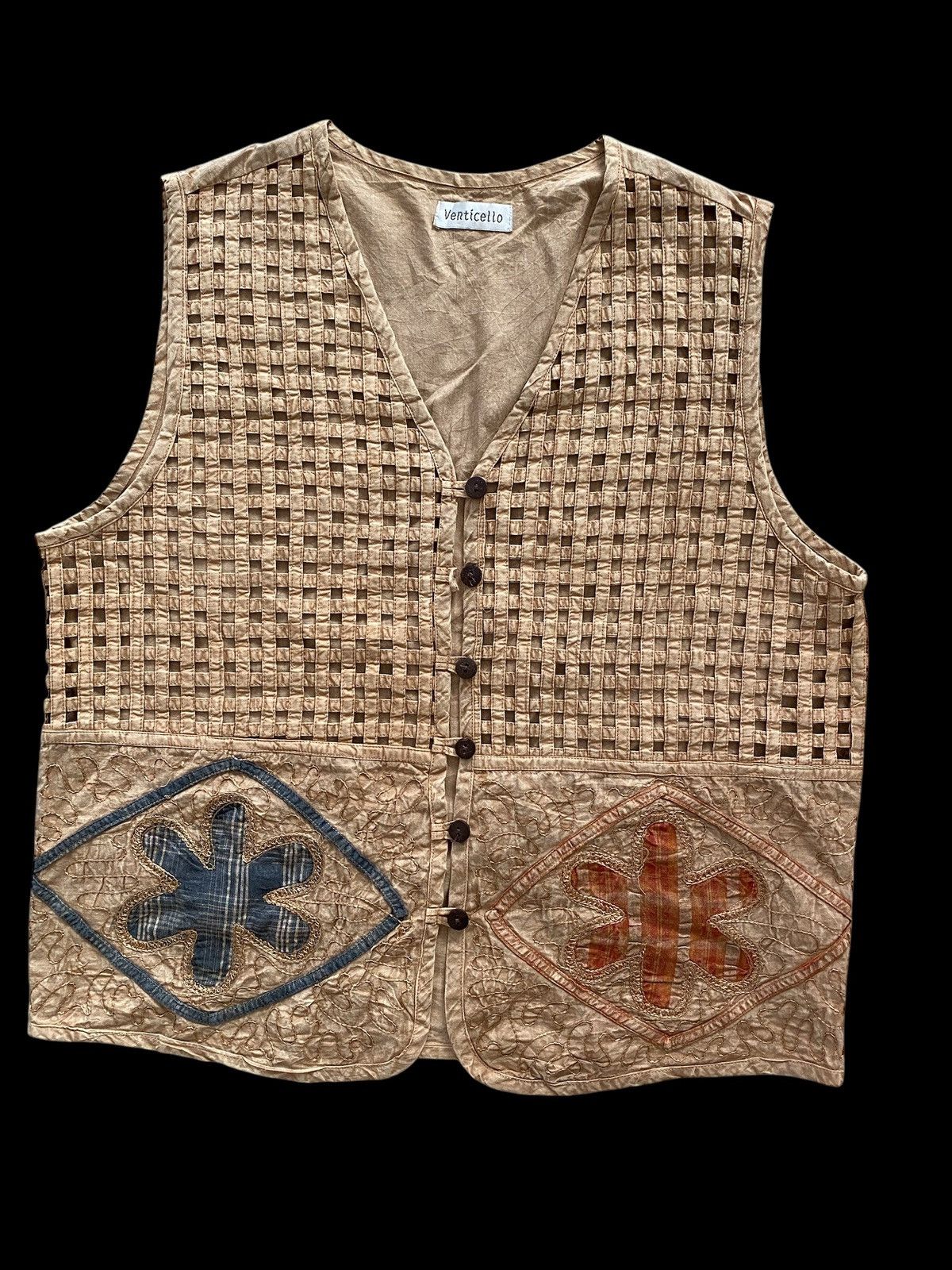 Hysteric Glamour × Japanese Brand 🇯🇵 VINTAGE VENTICELLO Vest Design Pachwork nice design Size US L / EU 52-54 / 3 - 4 Thumbnail